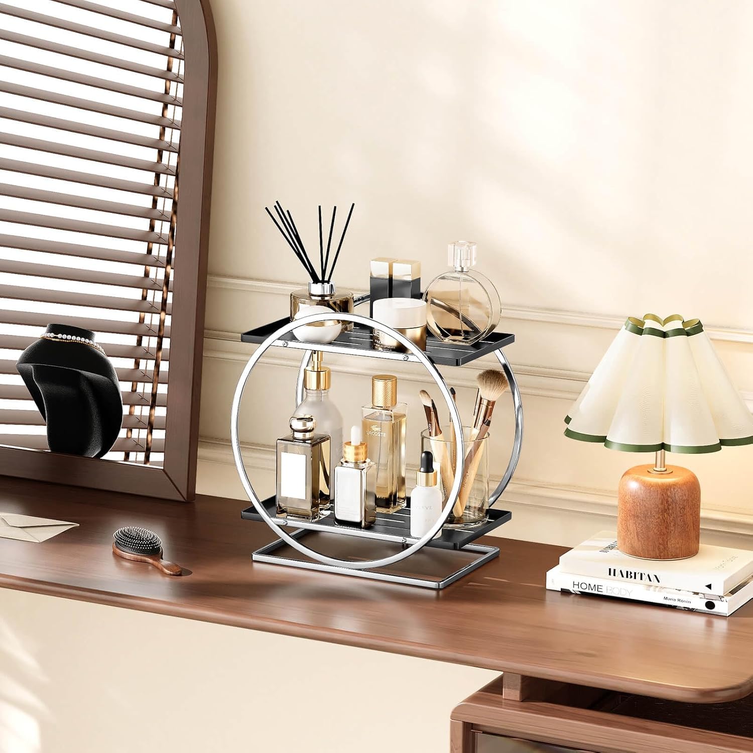 Bathroom Counter Organizer / Silver Black