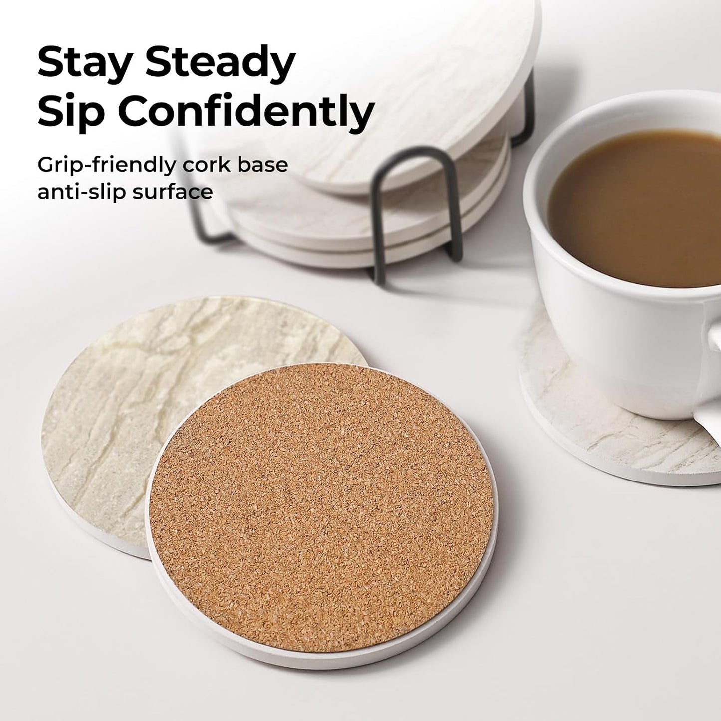 Coasters for Drinks Absorbent / Sand Marble