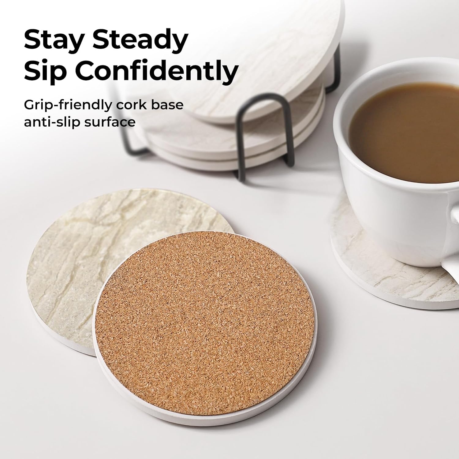 Coasters for Drinks Absorbent / Sand Marble