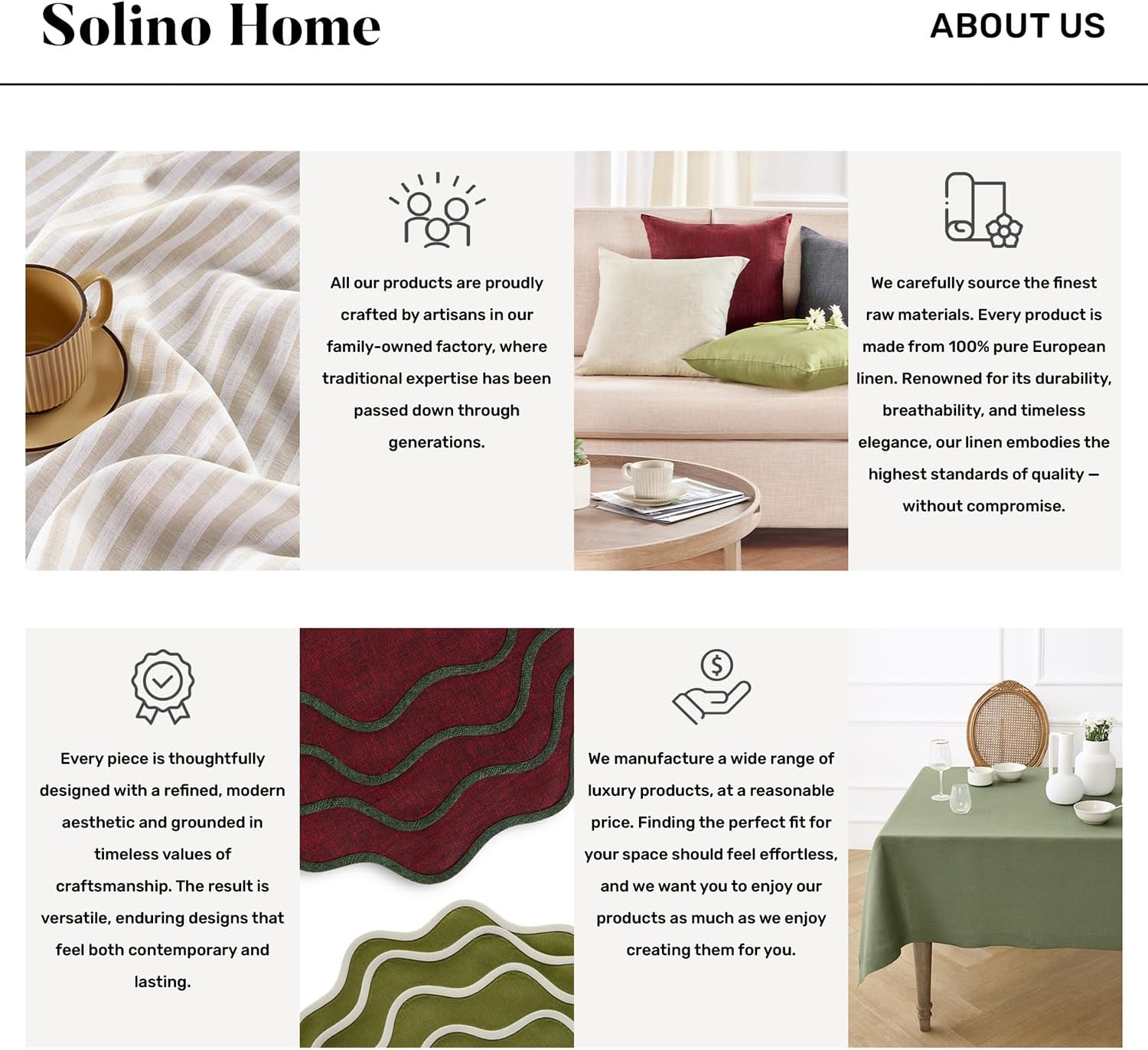 Solino Home 100% Pure Linen Placemats Light Natural, 14 x 19 in, Set of 4 | Classic Hemstitch Place Mats place settings