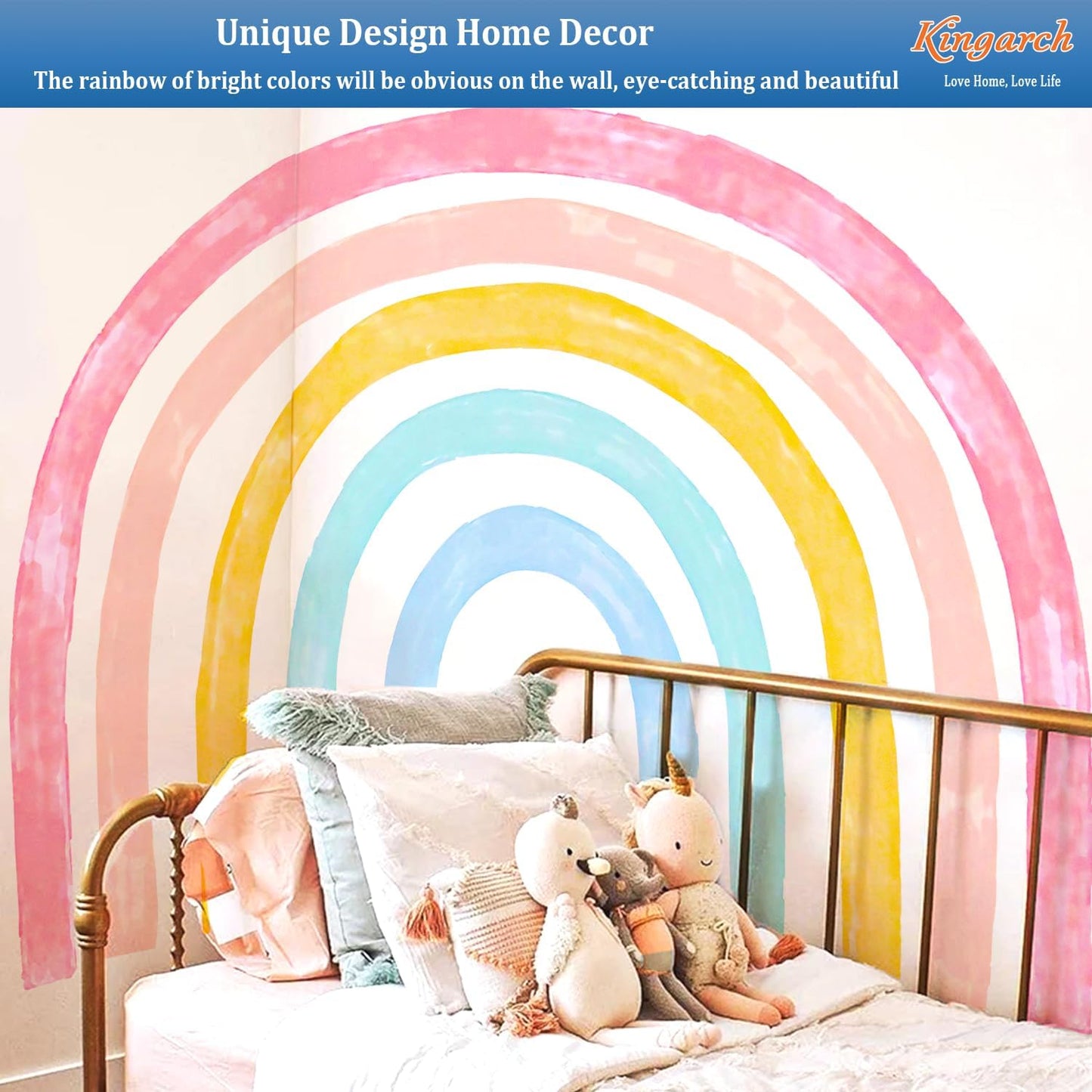 Large Watercolor Rainbow Wall Decals / Rainbow
