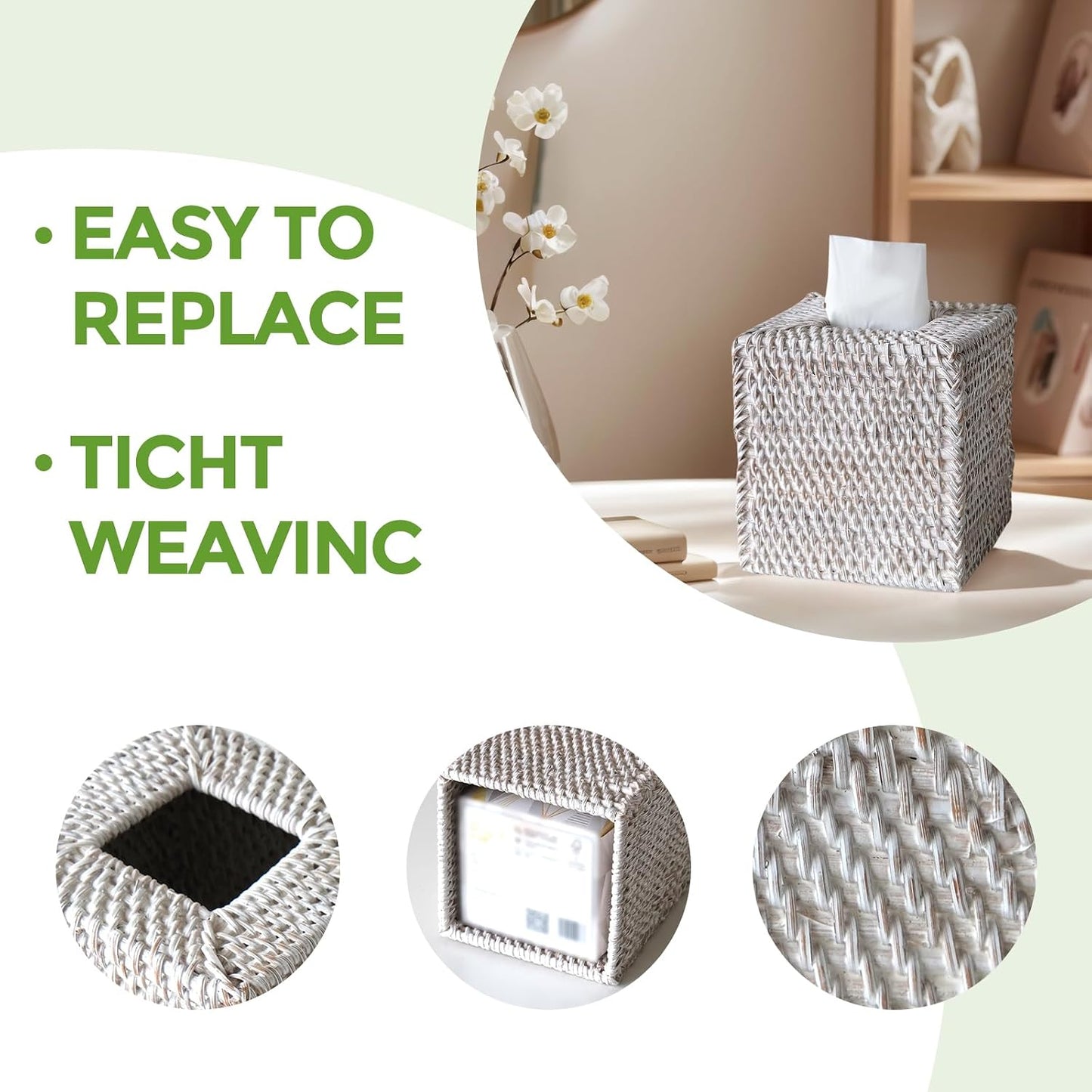 Wicker Tissue Holders / Single