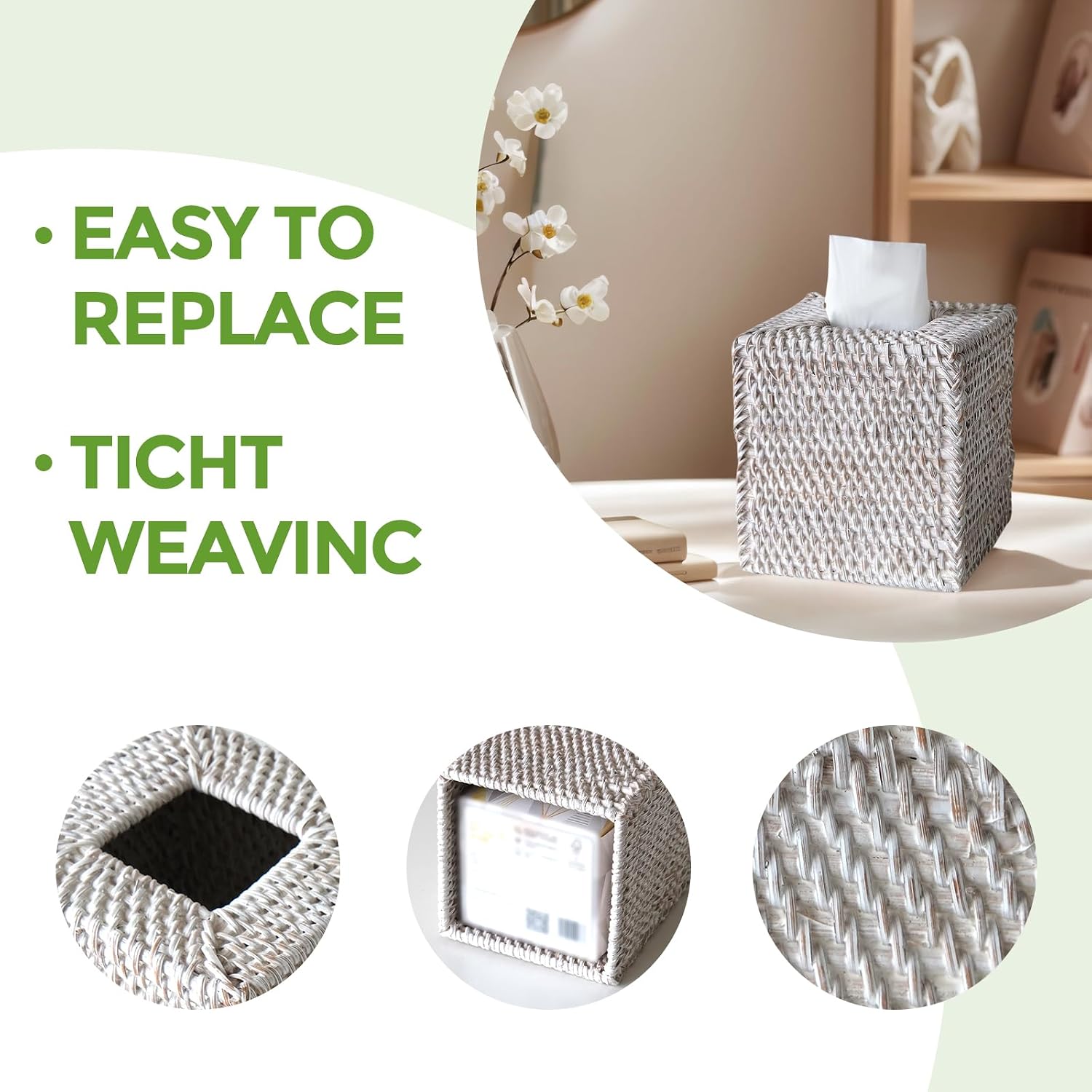 Wicker Tissue Holders / Single