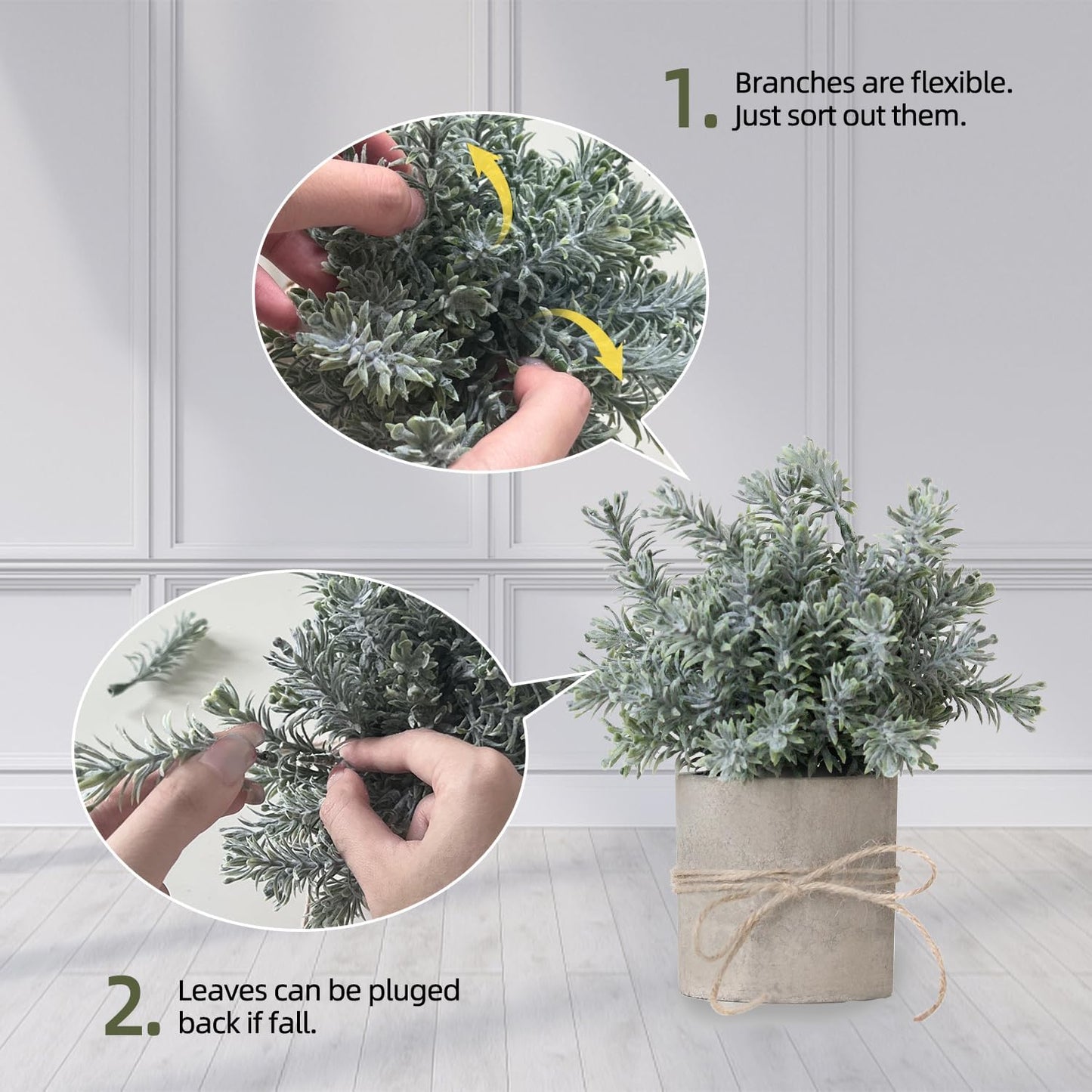 Artificial Plants Indoor / Green Rosemary II / Set of 4