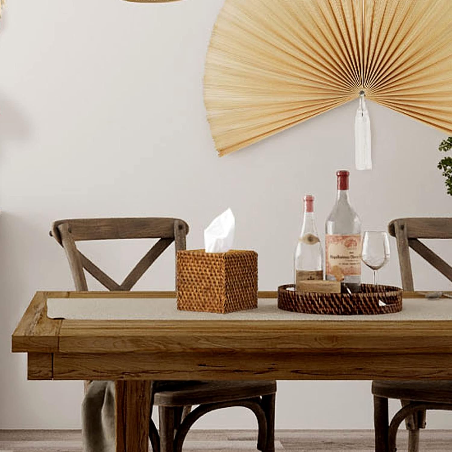 Woven Rattan Square Tissue Box Holder