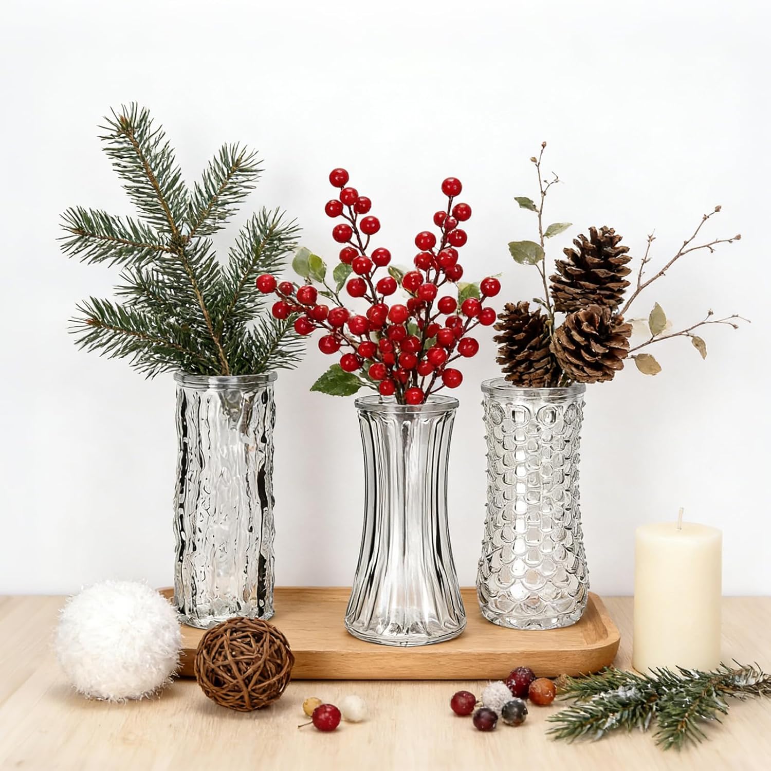 Mini Glass Bud Vases / Clear / Set of 24