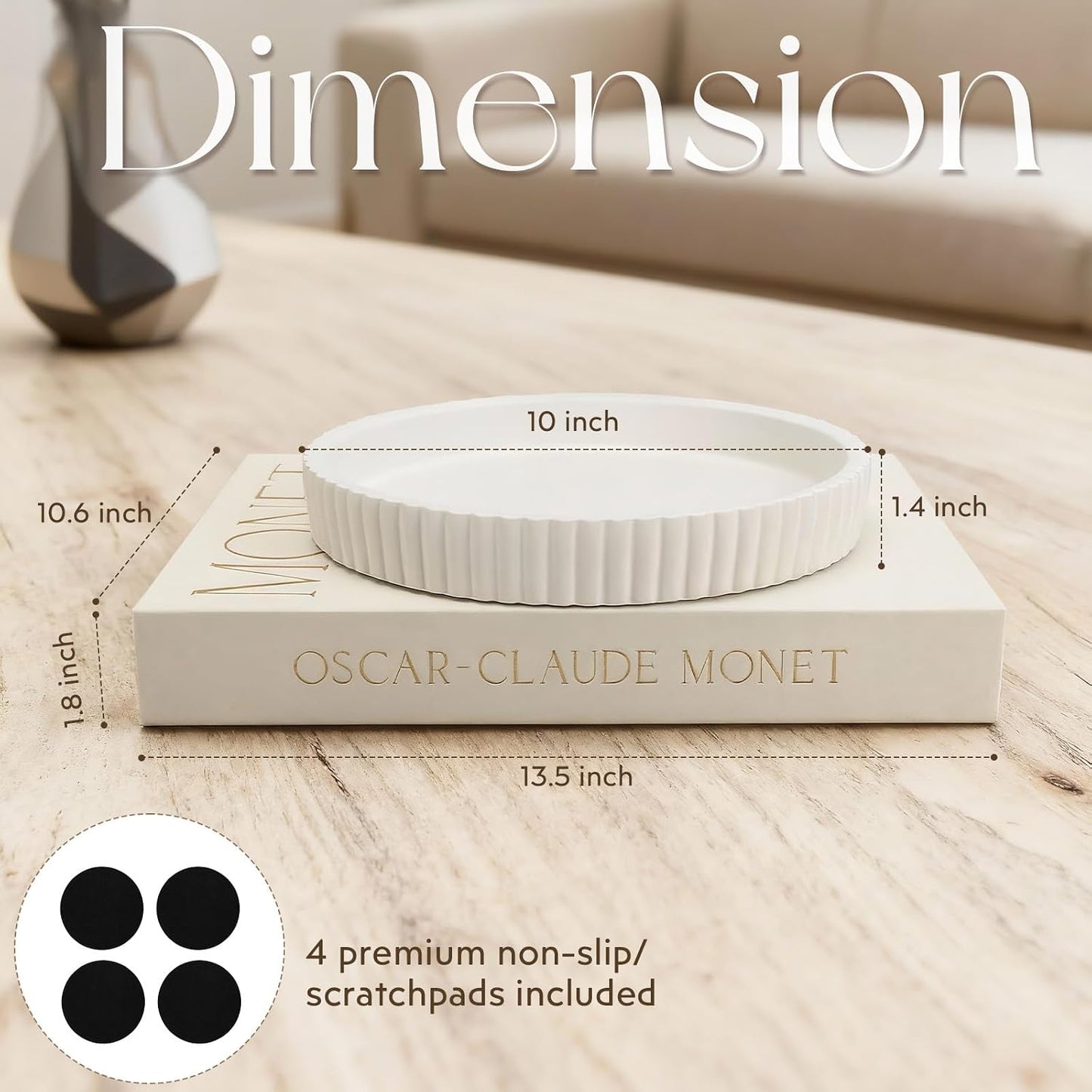Modern Scalloped Home Decor Tray & Linen Storage Box / White