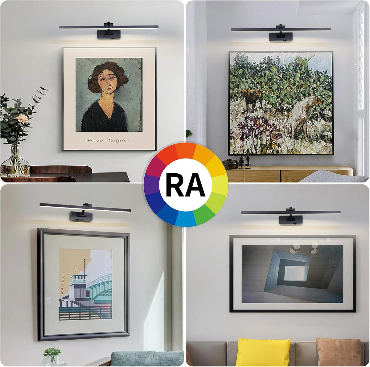 Battery Operated Picture Light with Remote,Wireless Dimmable Art Lights for Paintings Rechargeable Gallery Light