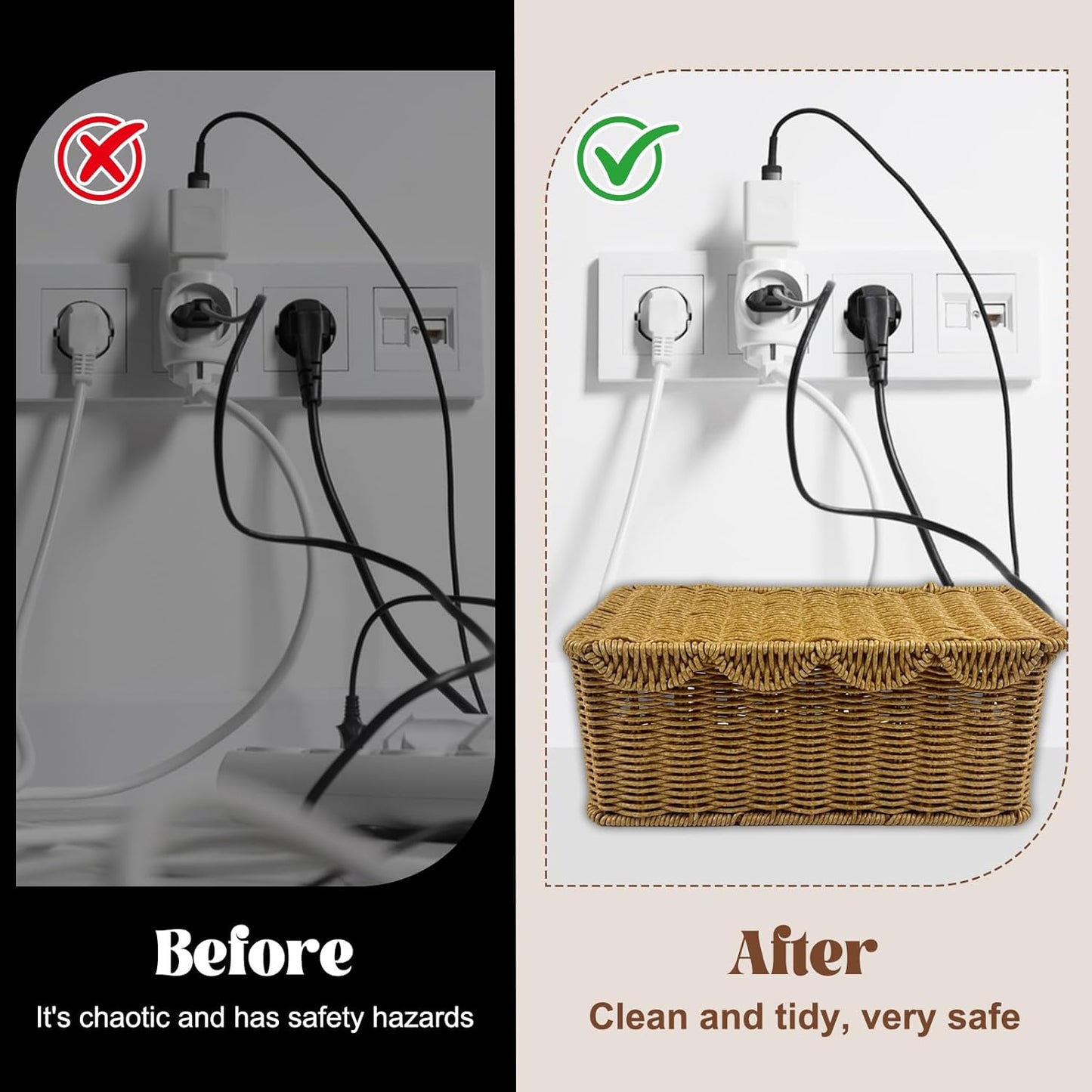 Elegant Plastic Rattan Cable Organizer