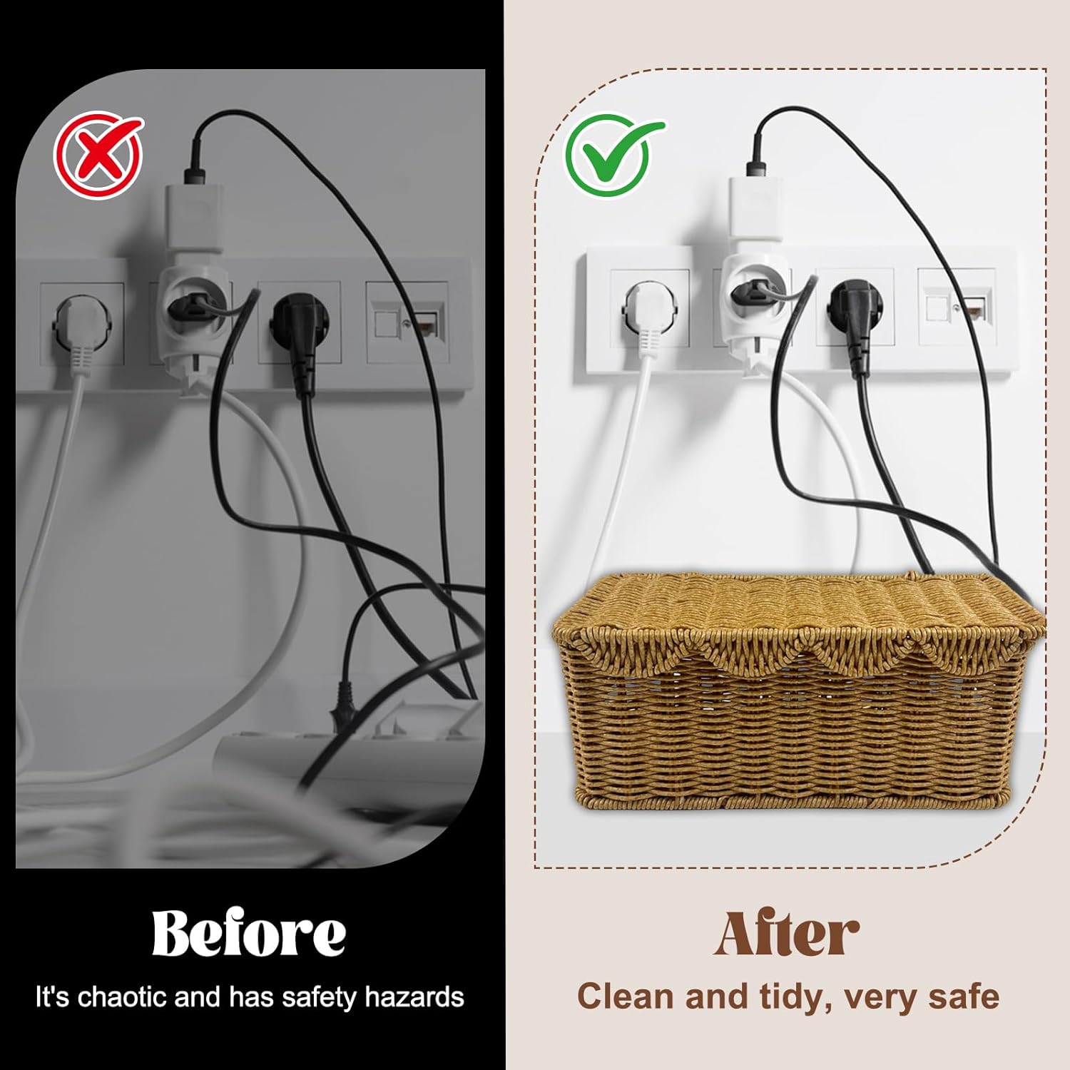 Elegant Plastic Rattan Cable Organizer