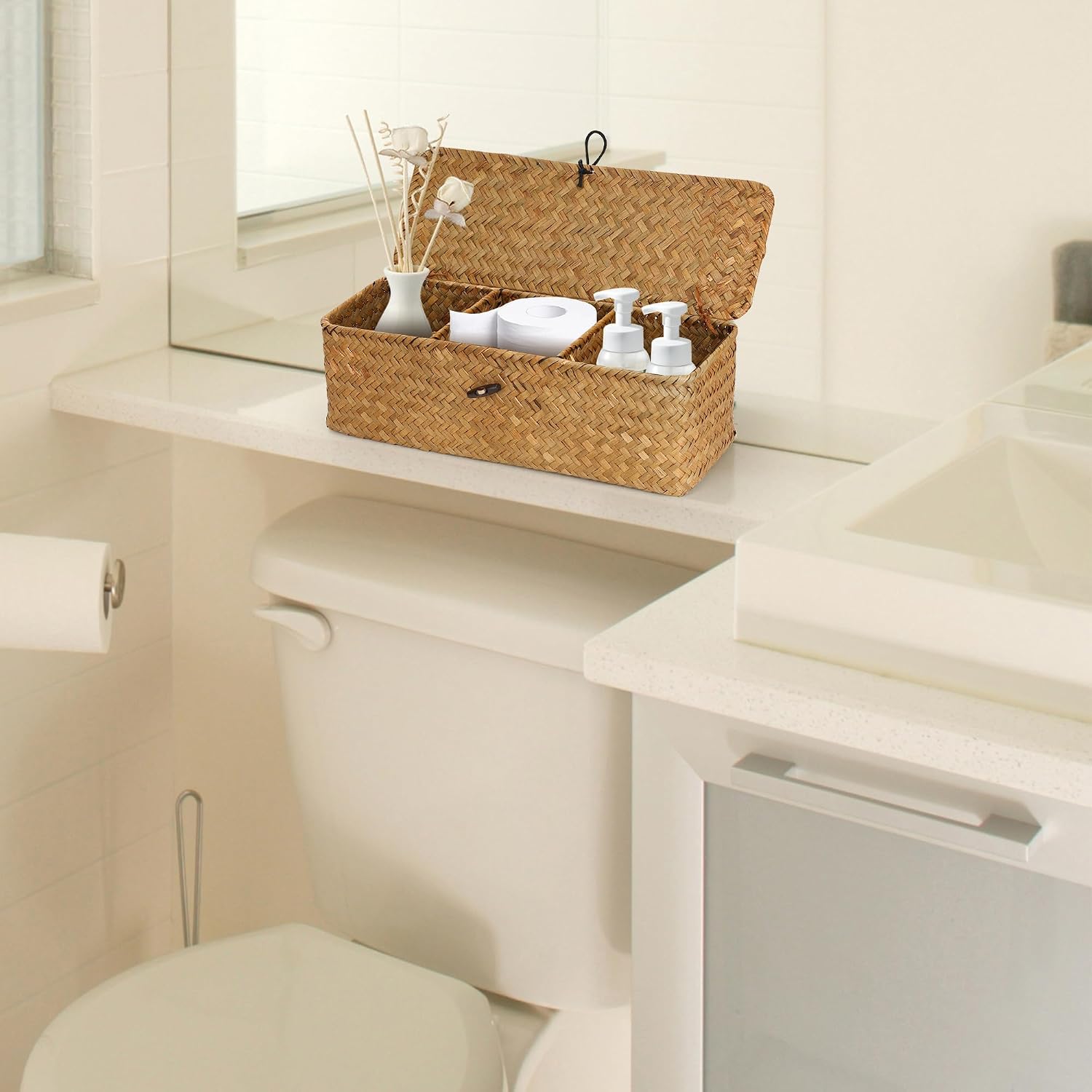 3 Compartment Storage Woven Basket