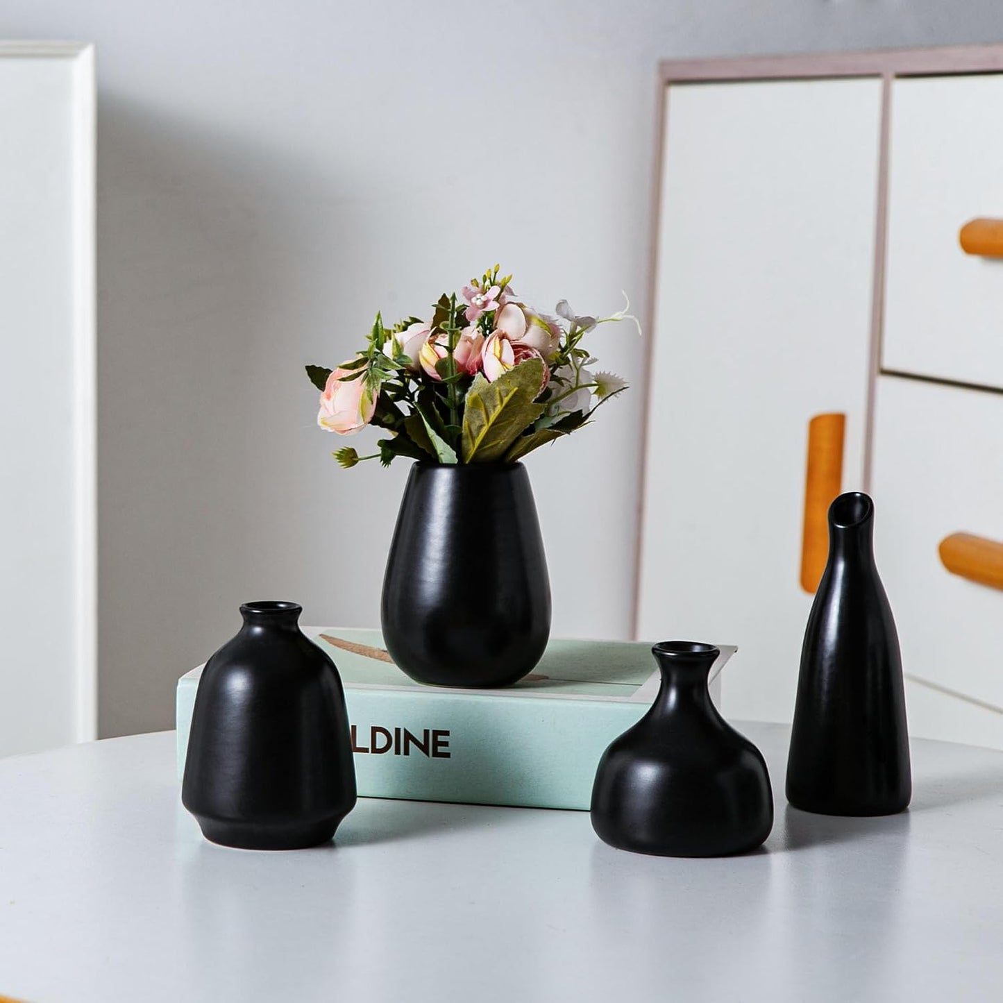 Ceramic Bud Vase / Black / Set of 11