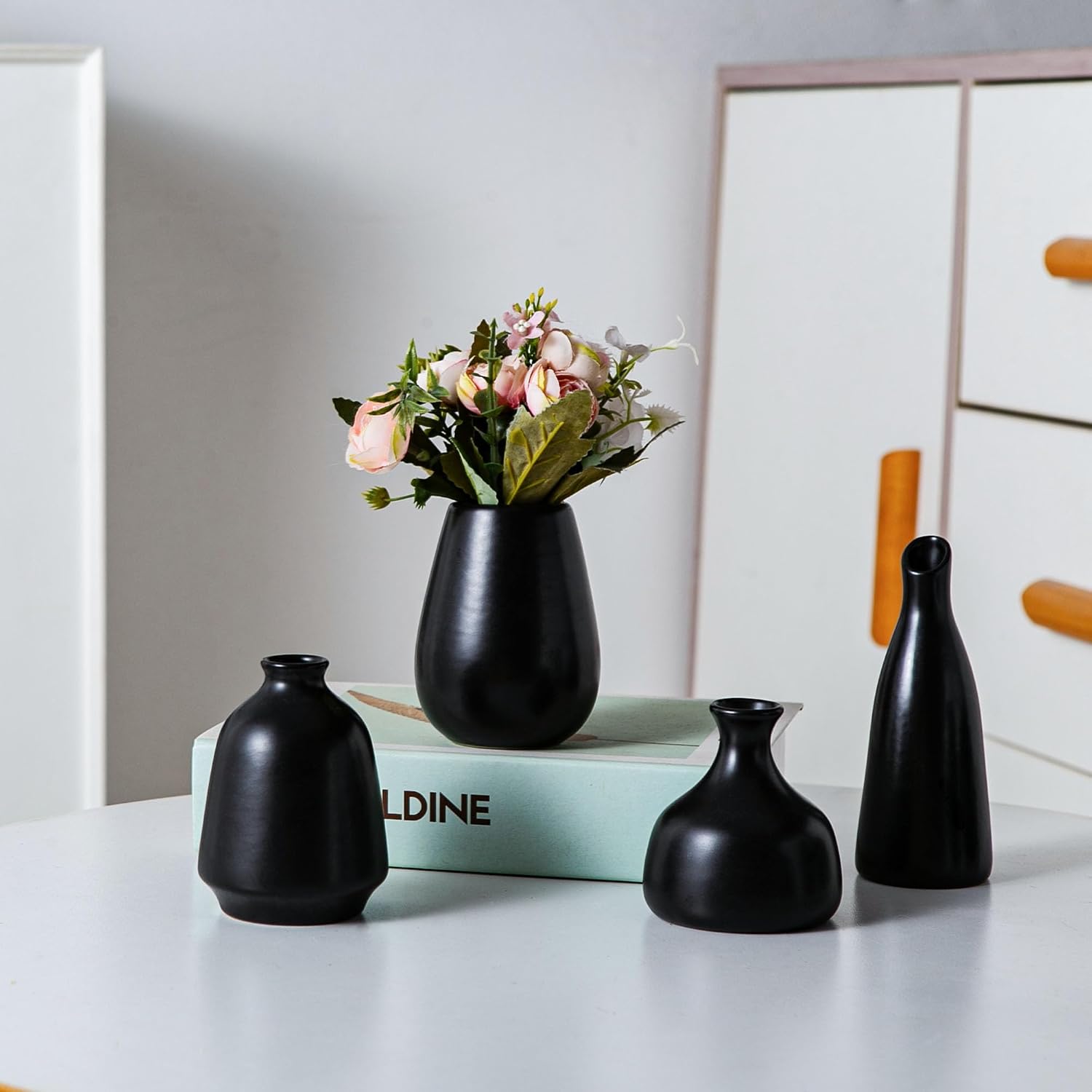 Ceramic Bud Vase / Black / Set of 11
