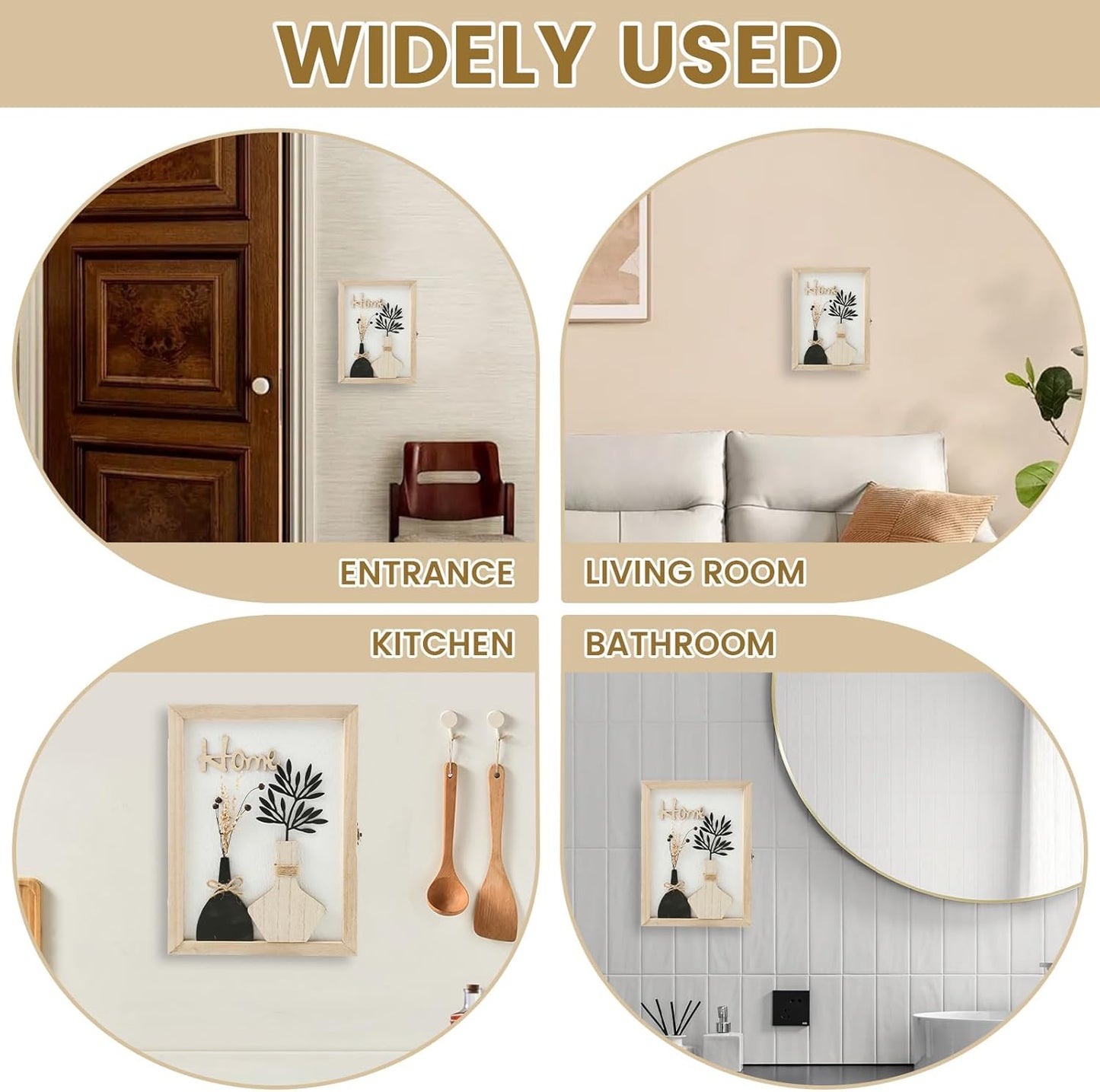 6 Hooks Rustic Access Card Hanger / Beige A