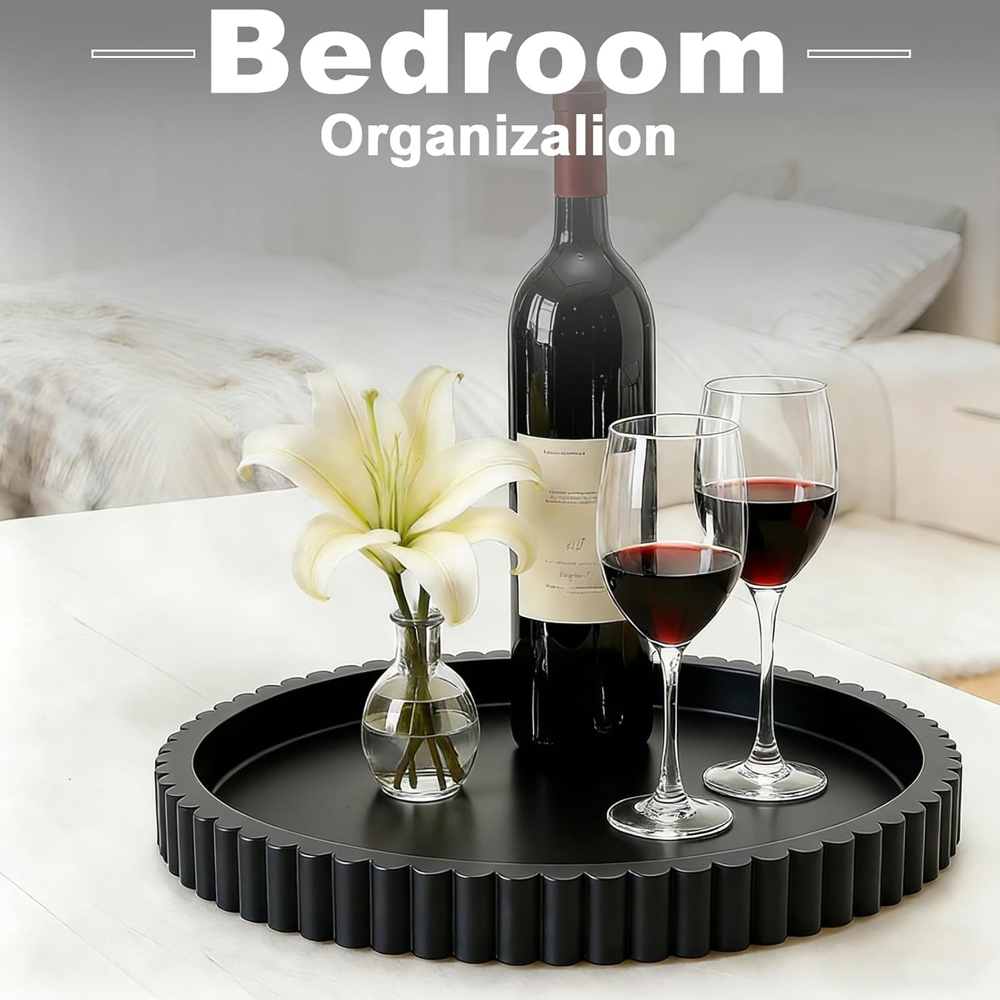 Resin Modern Table Centerpieces Decorative Trays / Black