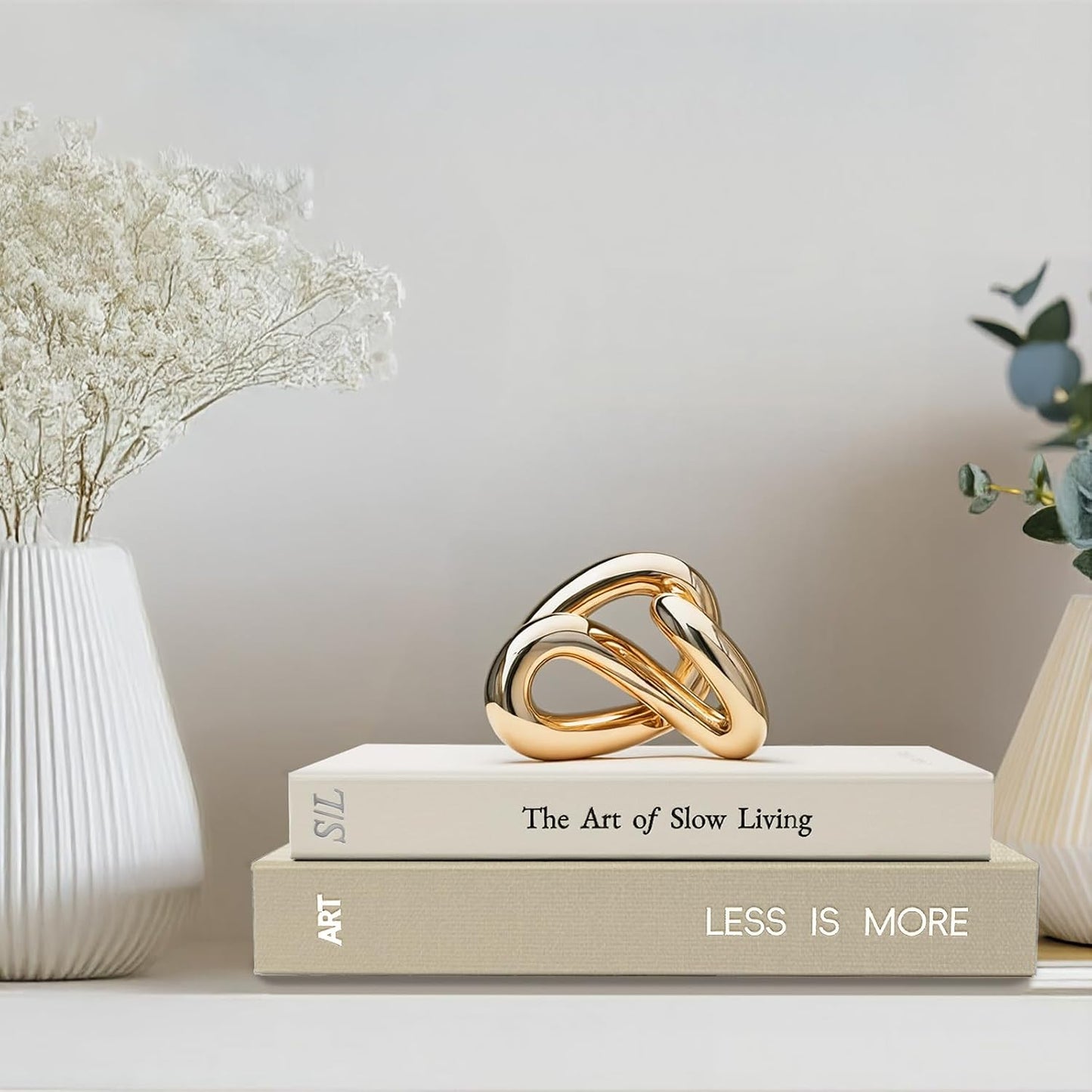 Minimalist Decorative Books / Griege-white / Set of 2
