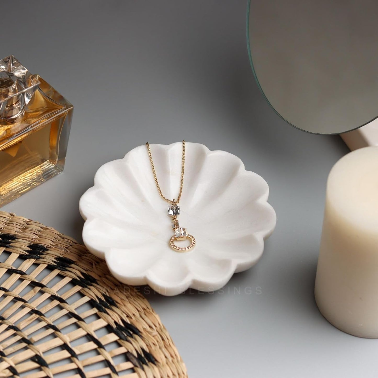 Handcrafted Marble Jewelry Tray