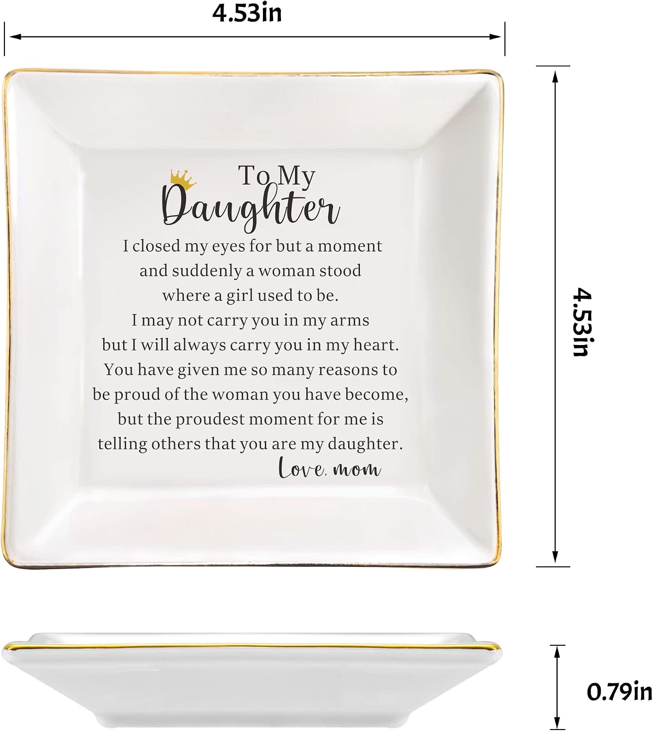 Daughter Gift from Mom to My Daughter Jewelry Dish Trinket Tray Christmas Birthday / 2-daughter