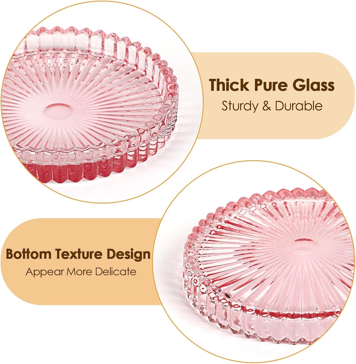 Modern Clear Coaster / Clear Pink / Set of 5