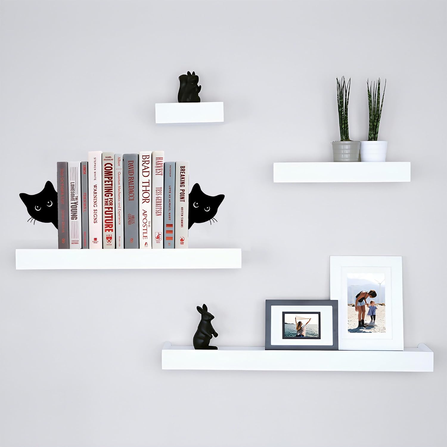 Bookends Metal Cat Book Ends / Cat-full Face / Black