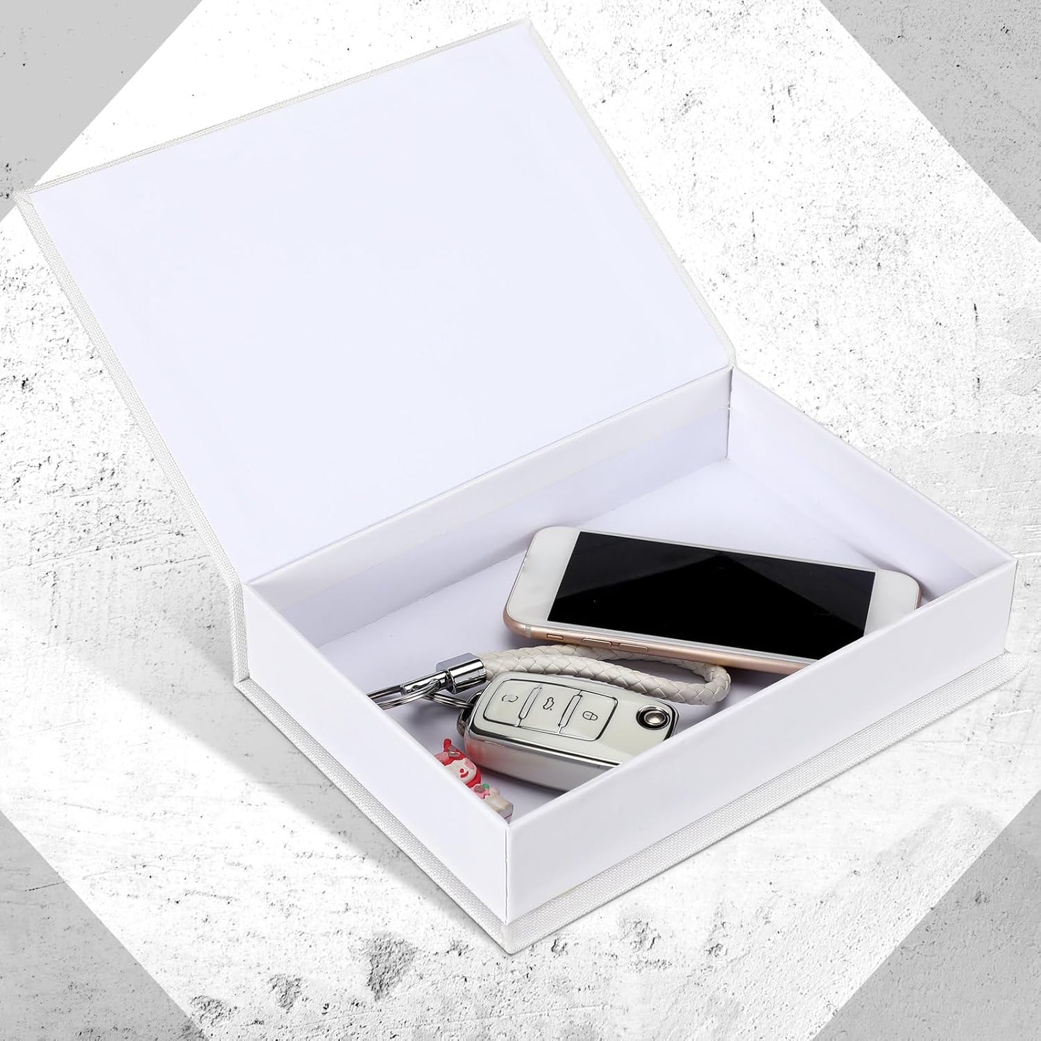 Faux Book Box Decorative Books Modern Linen Fake Books Decor / White / Set of 10