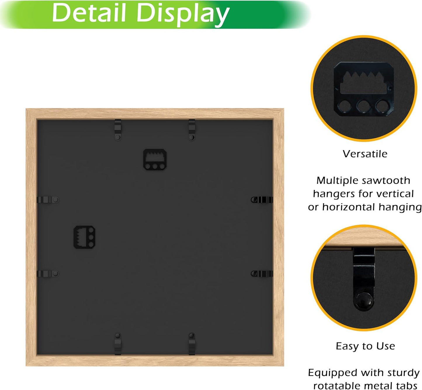 FrameWorks 11” x 11” Natural Oak Wooden Shadow Box Frame – Display Case with Soft Felt Back, Memory Box with Tempered