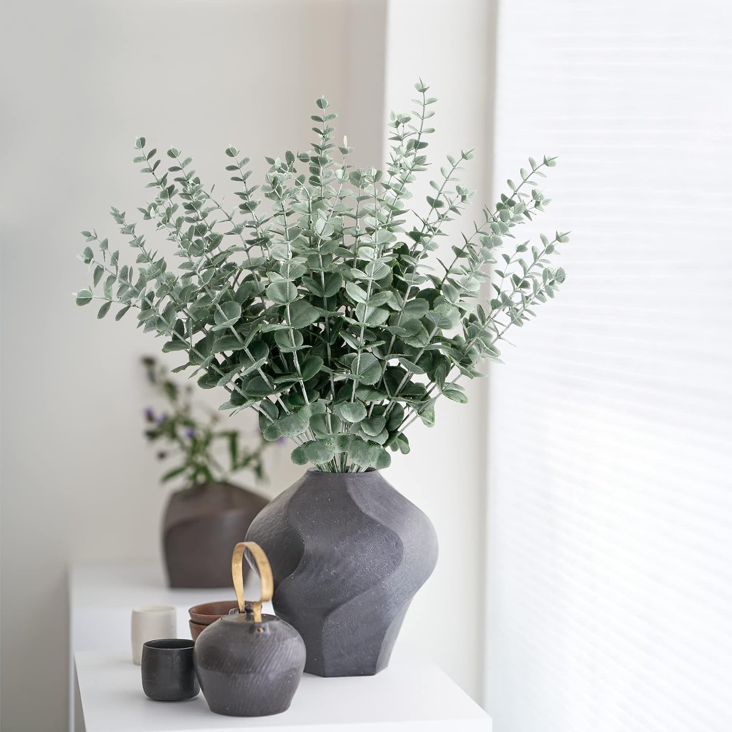 Eucalyptus Stems Decor Artificial Eucalyptus Leaves Faux Eucalyptus Stems Real Touch / Set of 36