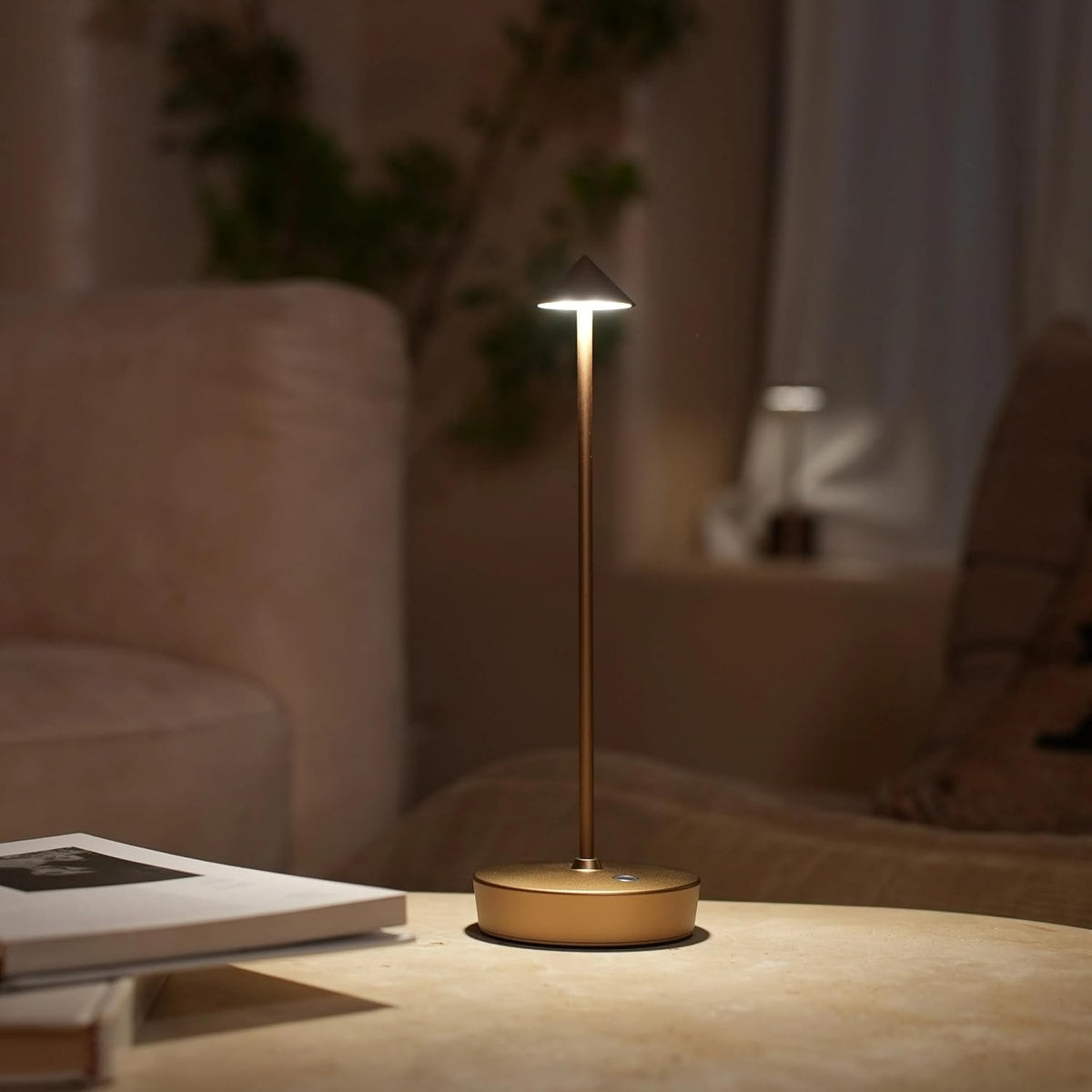 LED Cordless Rechargeable Table Lamps, 2 Pack, 6000mAh Outdoor Table Lights | Battery Operated, IP54 Waterproof