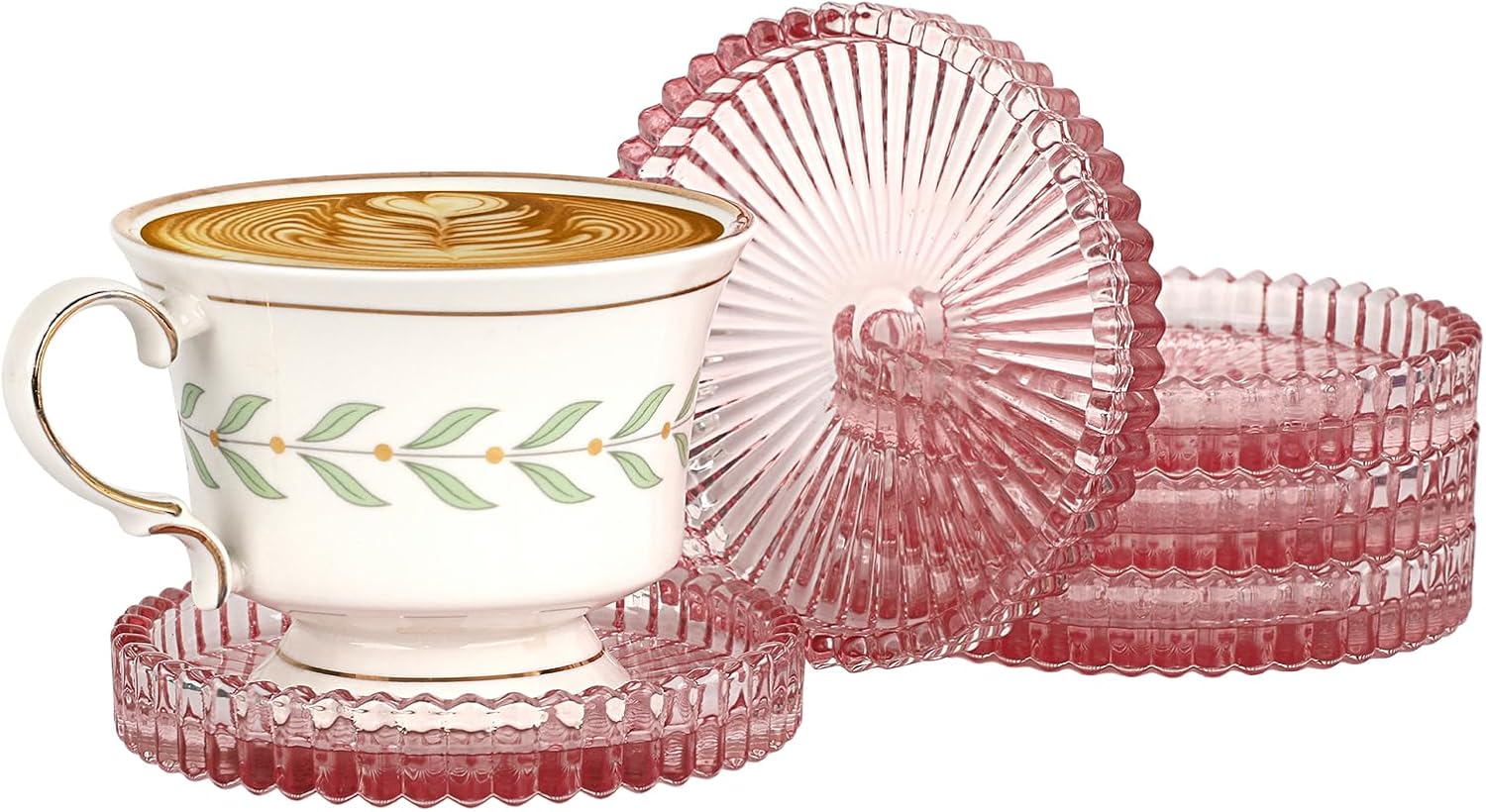 Modern Clear Coaster / Clear Pink / Set of 5