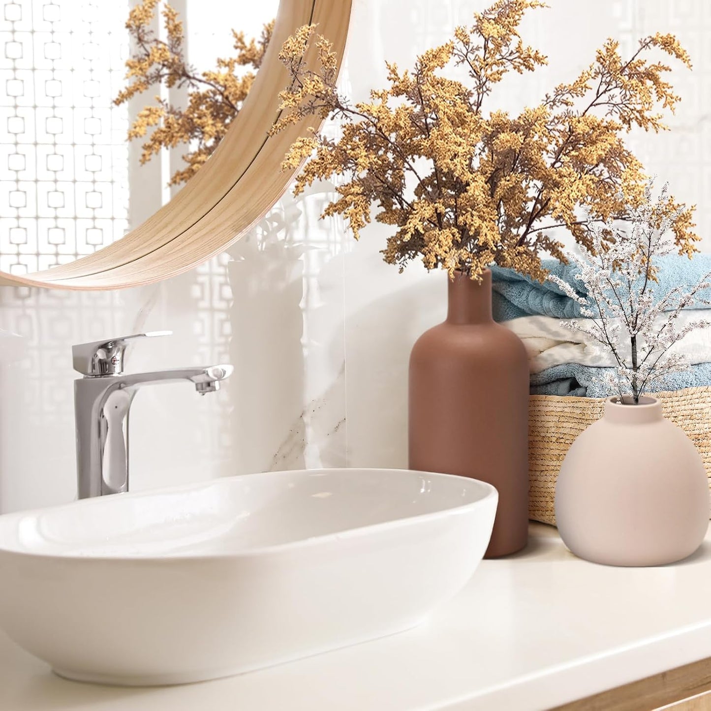 Neutral Ceramic Vase Set / Natural