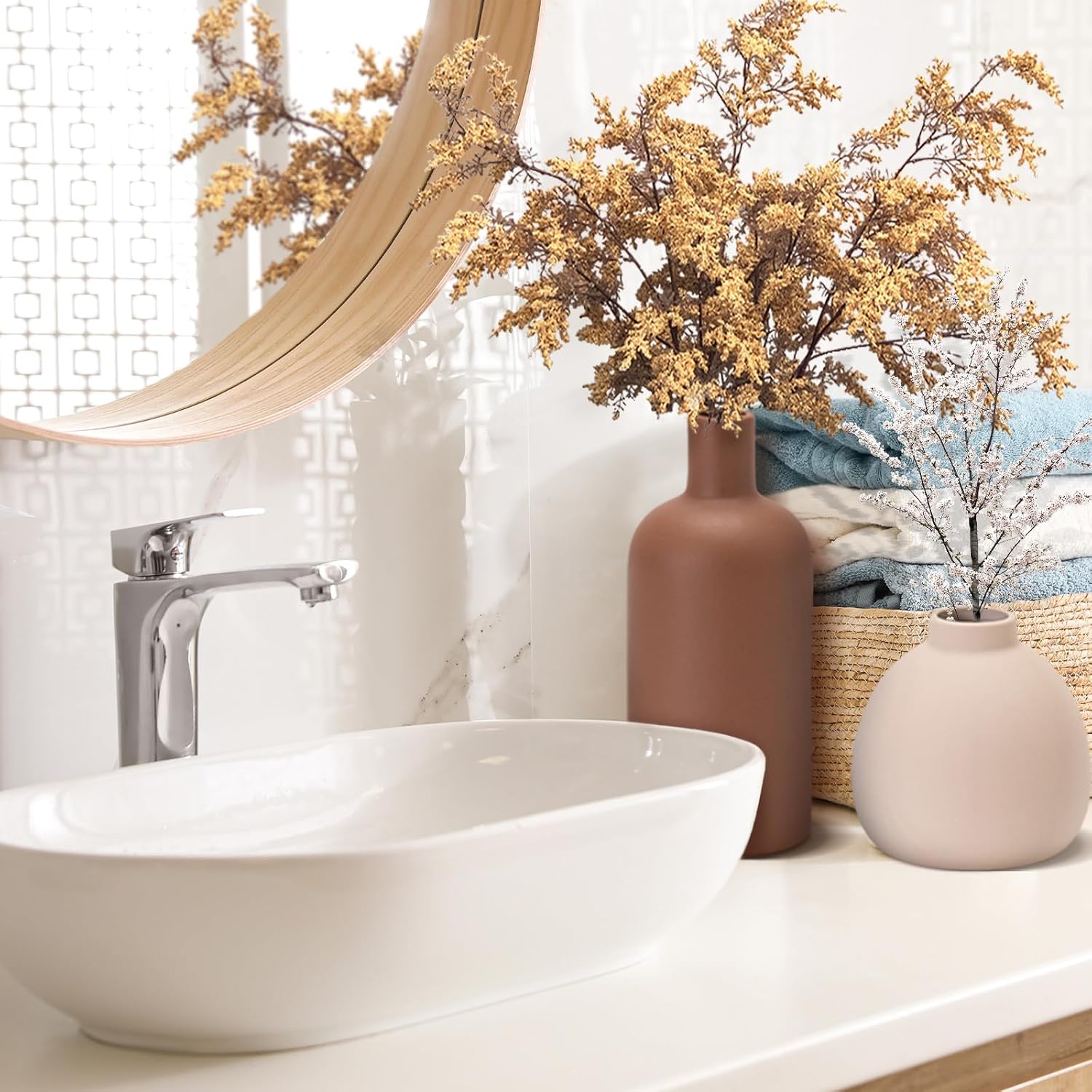Neutral Ceramic Vase Set / Natural