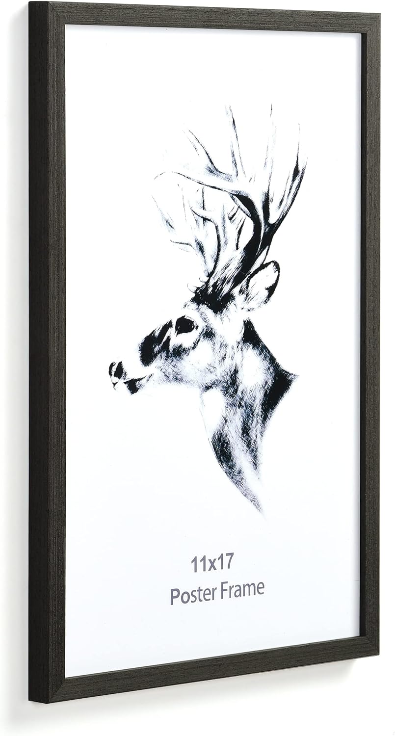 Yaetm Black 11x17 Picture Frames Set of 4, Solid Wood Poster Frame11x17, Wall Gallery 11 x 17 Black Wood Frames for