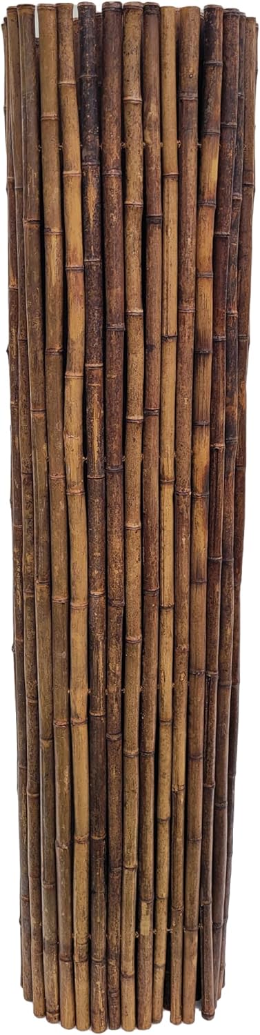 Bamboo Fencing Panel Roll / Caramel Brown / 0.75 In D x 72 In H x 96 In L