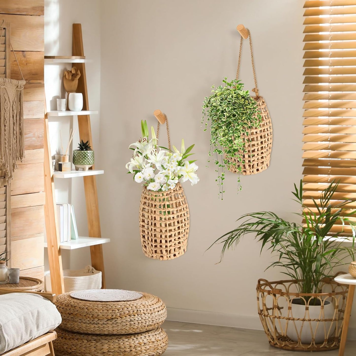 Water Hyacinth Woven Hanging Basket / Color1