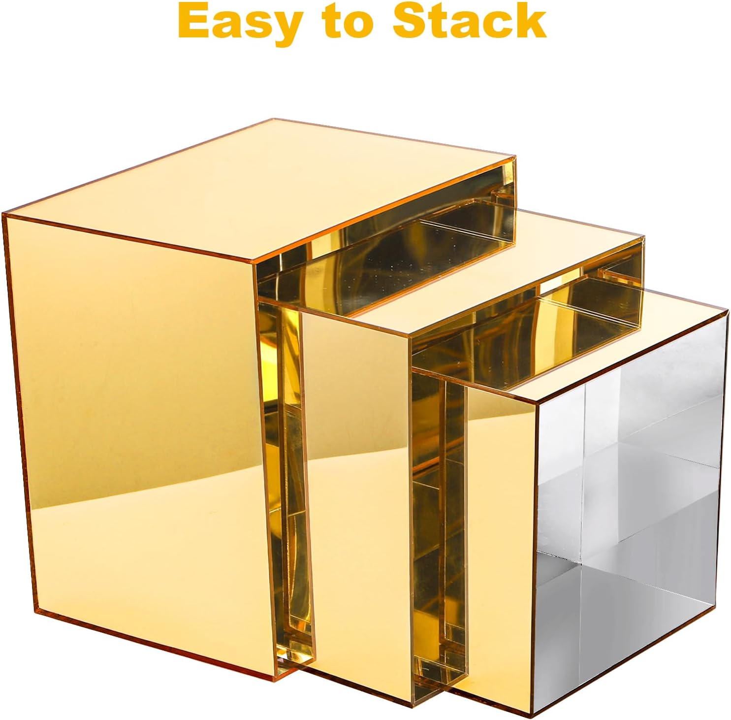 Acrylic Risers Display Stands / Gold / Set of 3