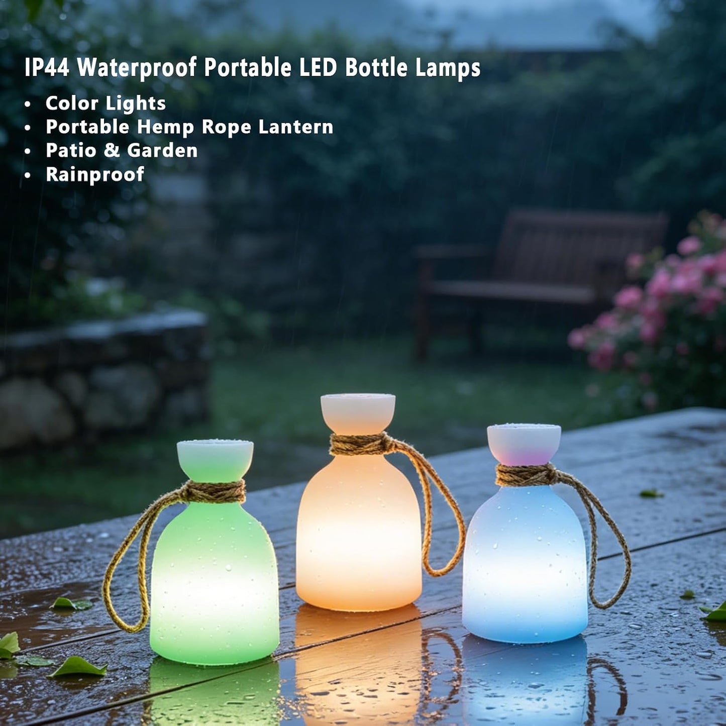 uuffoo 2 Pack Portable Led Lamp Waterproof, Led Camping Lantern Light with Handle, Rechargeable Night Lights with