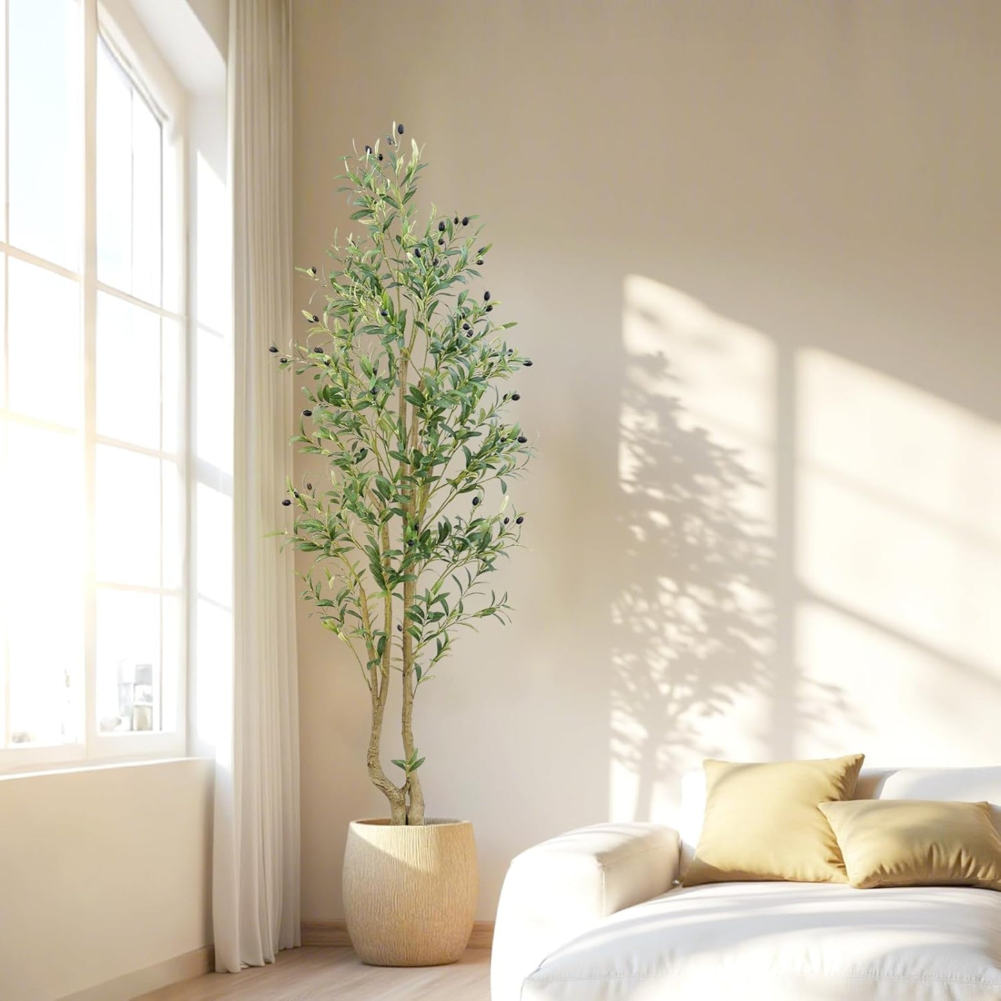 Faux Olive Tree / Olive Tree 6ft / White / 6 Inch