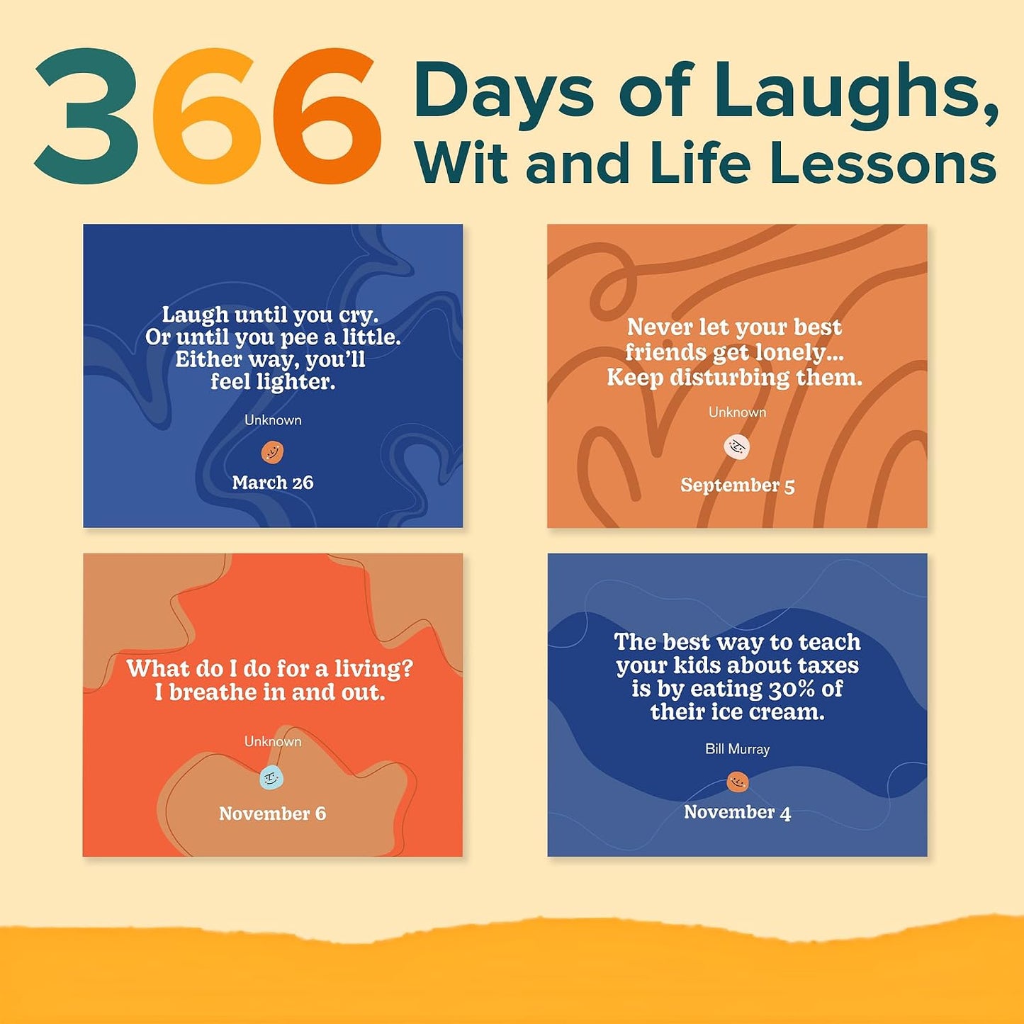 366 Days of Laughs & Life Lessons, Perpetual Desk Calendar 2026, 2027 & Beyond, Funny Gifts & Desk Decor, Office Decor