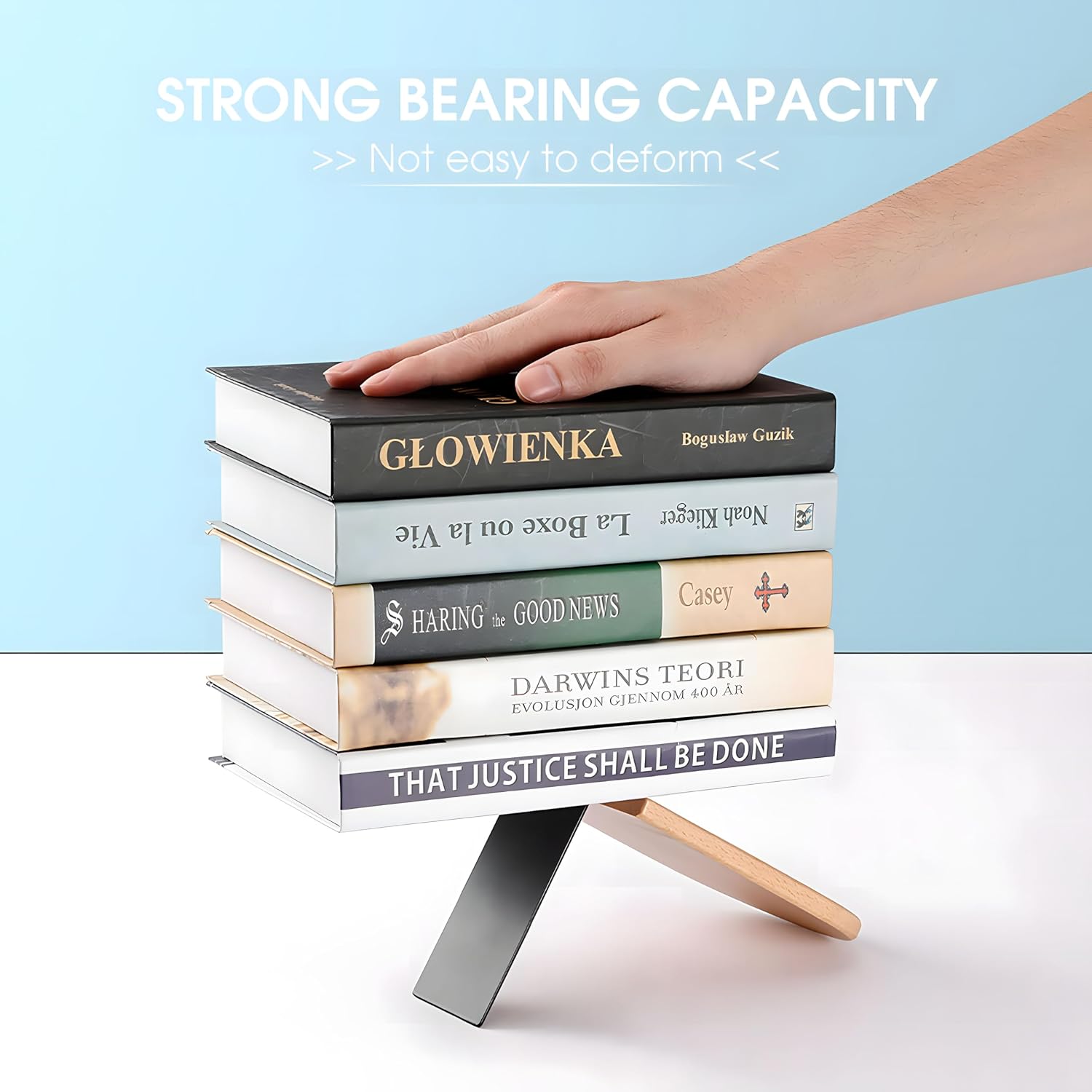 Wood Bookends / Glitter Rose Gold Marble Book Ends Book Stand Supports / Pink / Set of 2