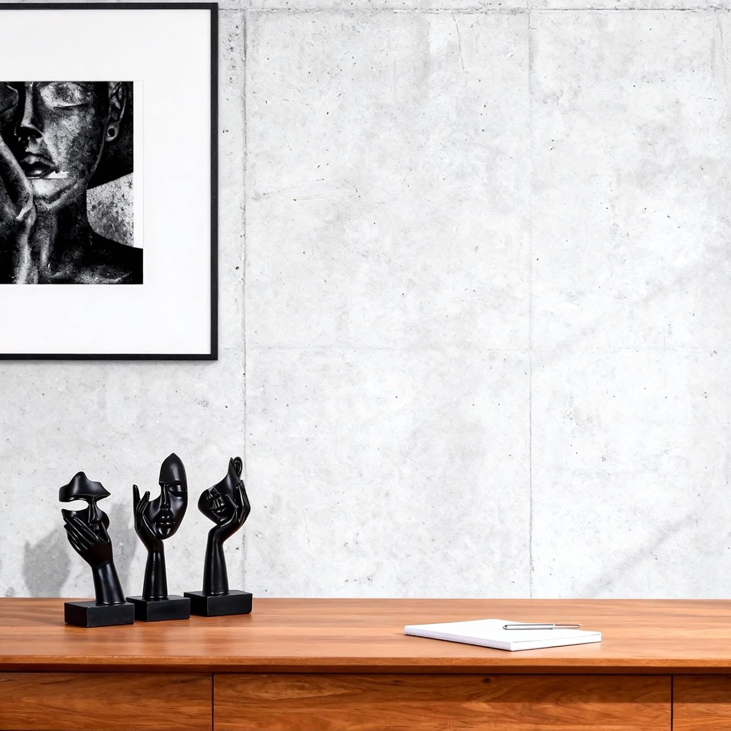 Thinker Large Statue Set / Black / Set of 9