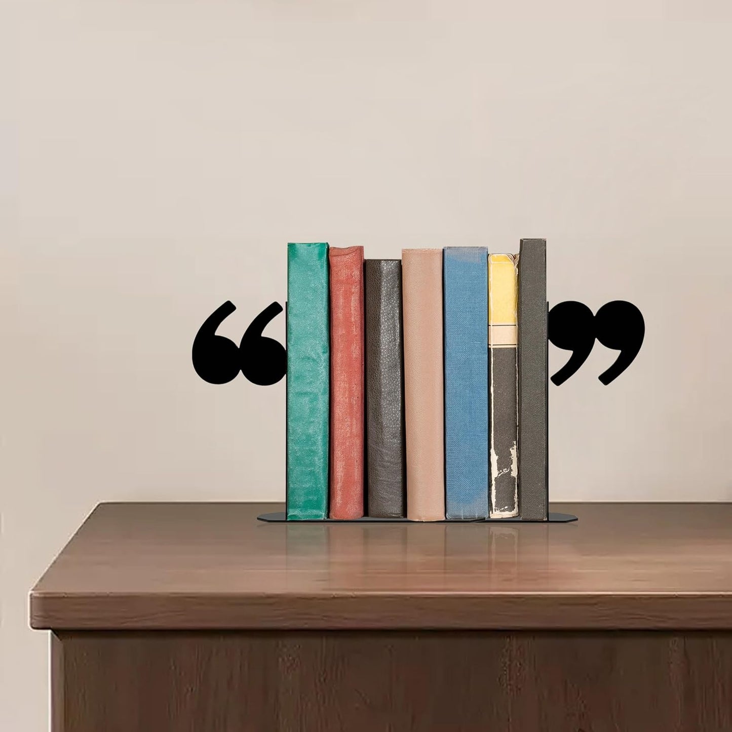Unique Bookends Decorative Metal Quotation Mark Design