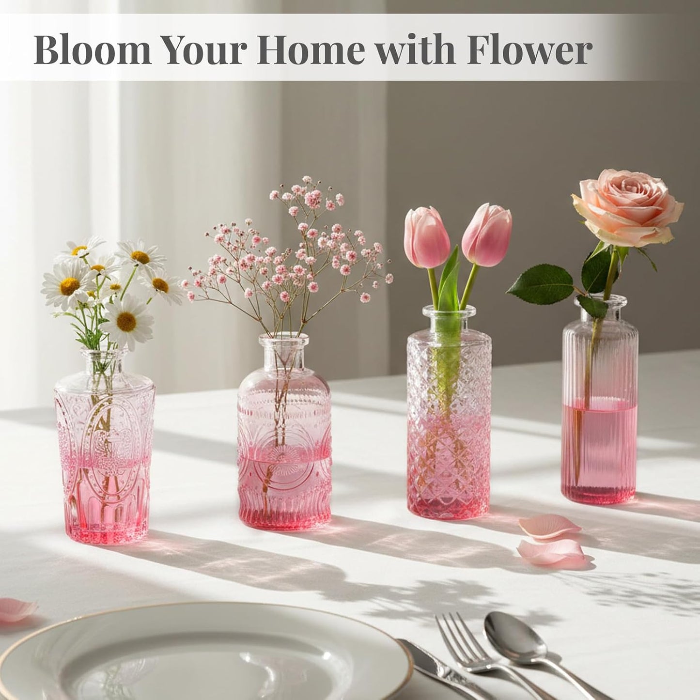 Glass Vase / Small Vase / Pink-gradient