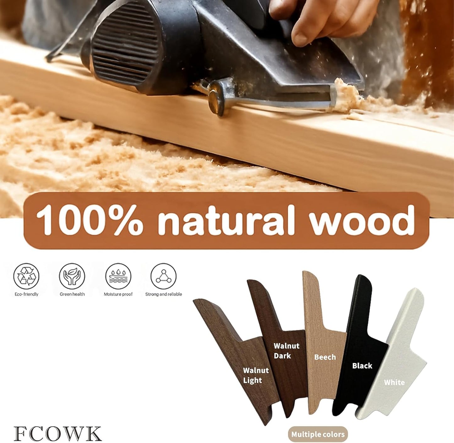Rustic Coat Hooks / Walnut, Dark / Set of 4