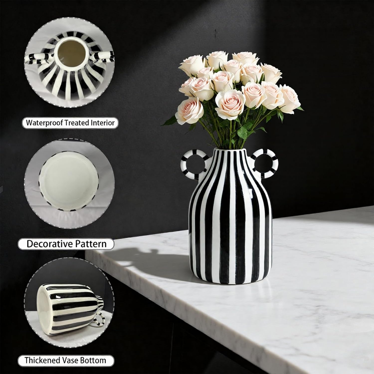 Nordic Boho Vases / Black and White