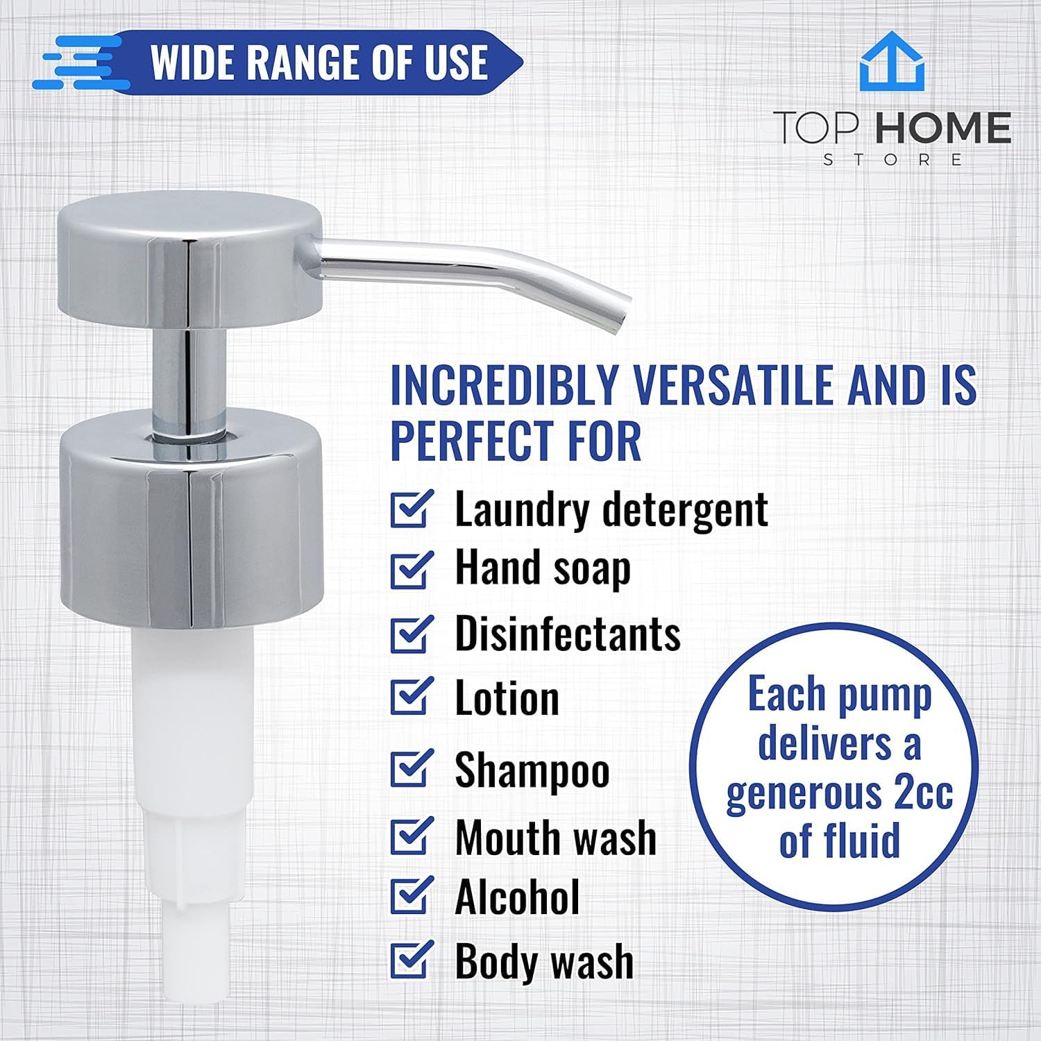 Stainless Steel Flat-Top Soap & Lotion Pumps, Chrome, 4-Pack