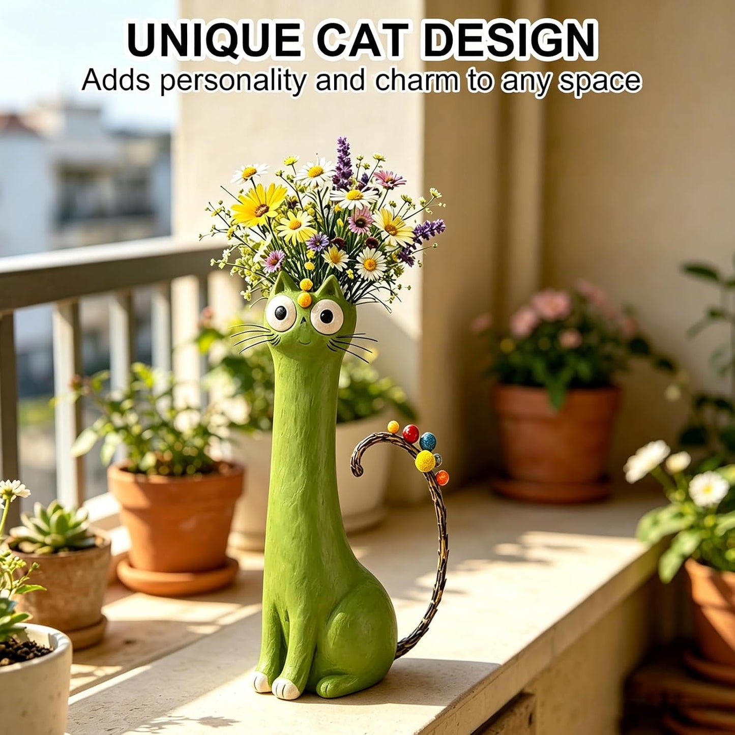 Handcrafted Ceramic Cat Vase