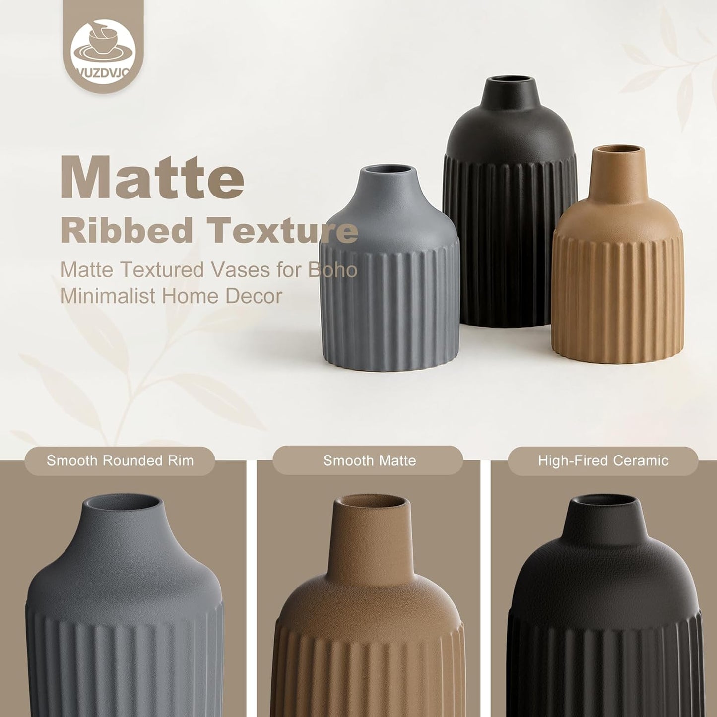 Ceramic Small Vase / Multicolor / Set of 3
