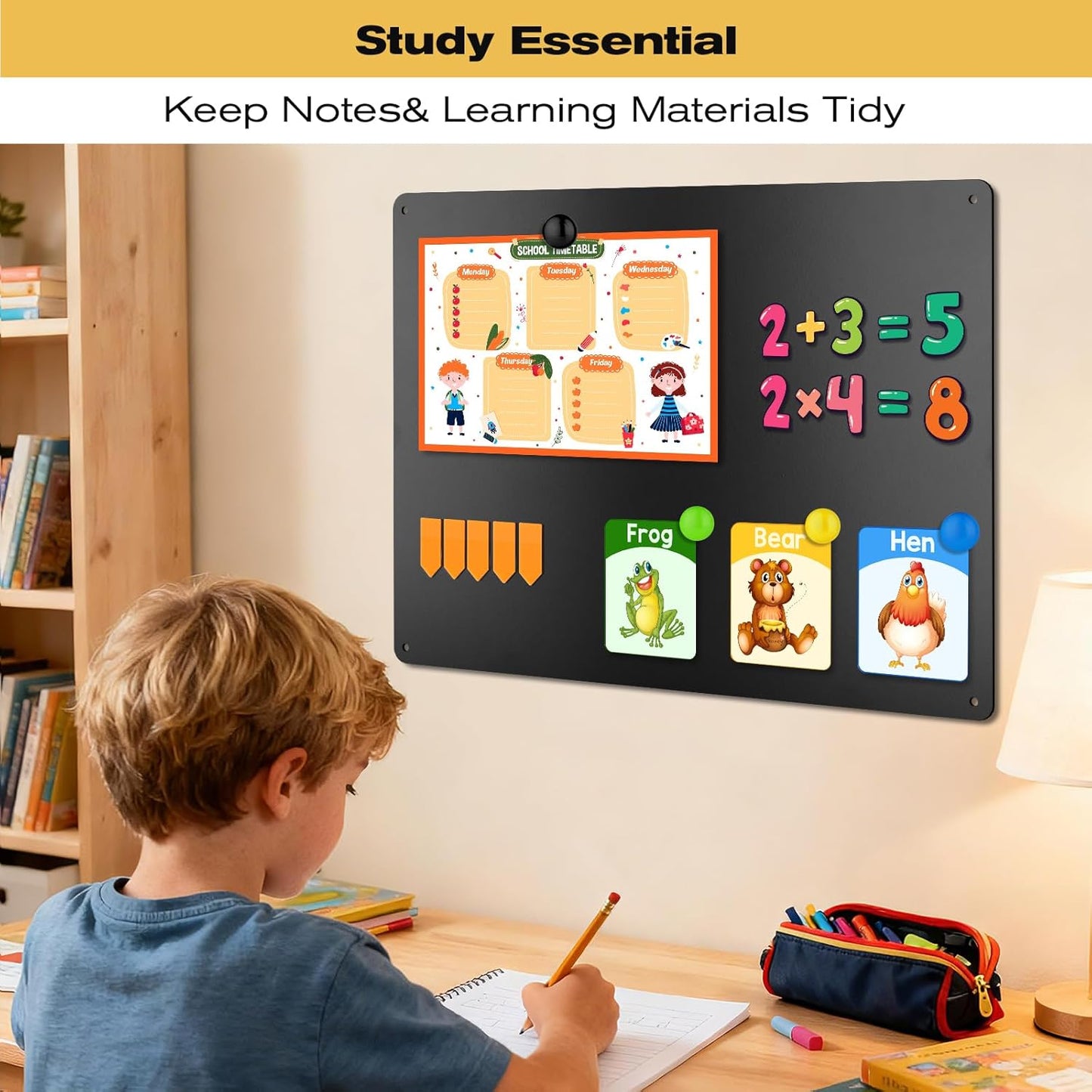 Magnet Bulletin Board to Display Magnetic Letters / Black / 16 x 20