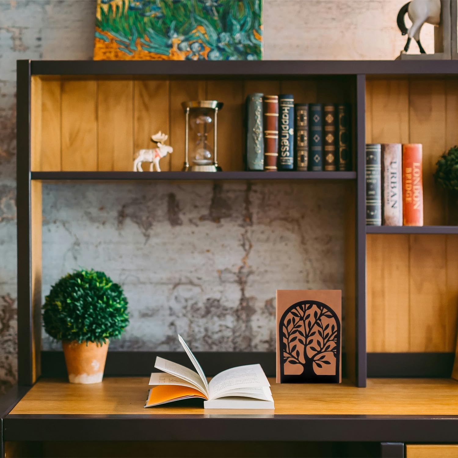 Modern Metal Tree Book Ends