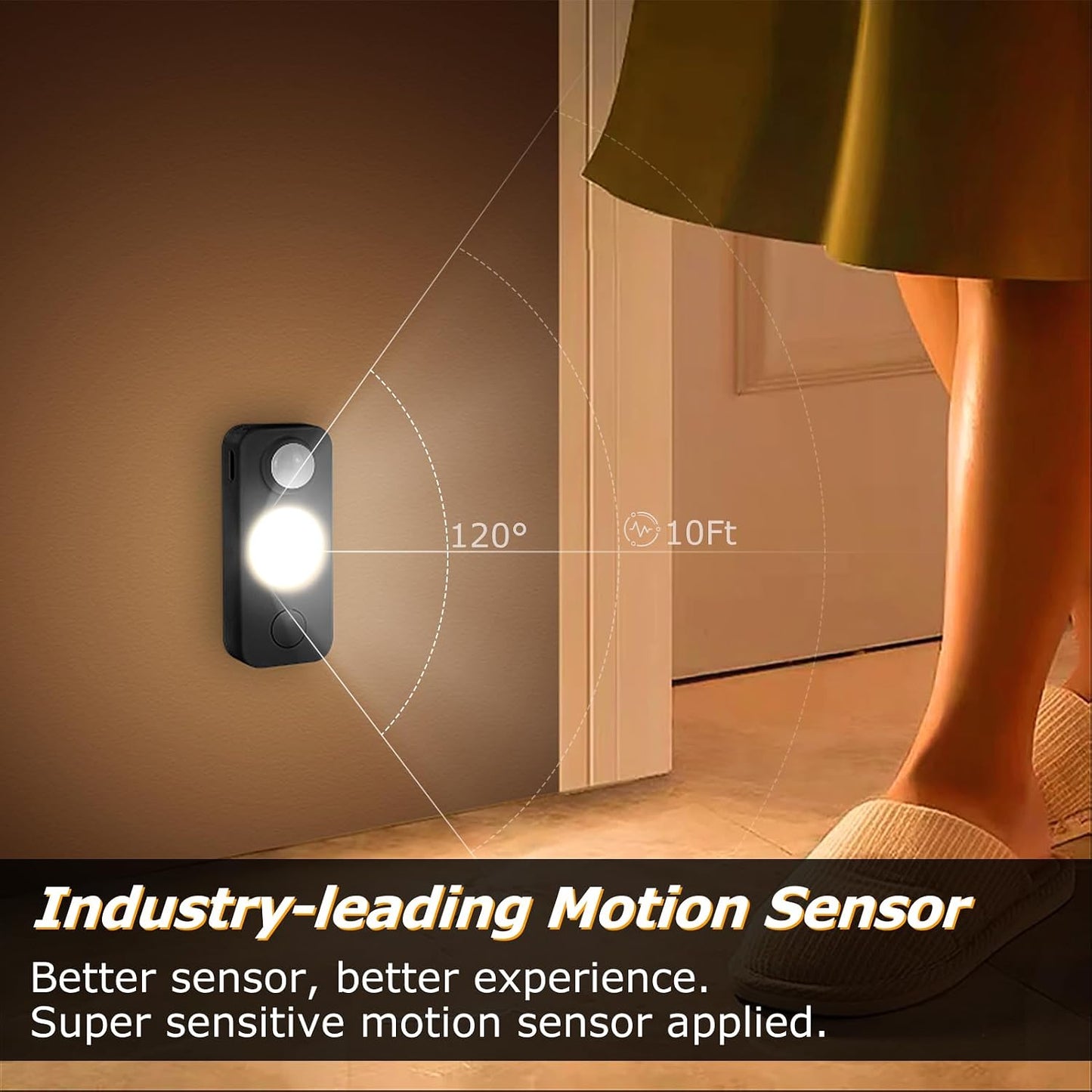 NIEGNOWOO LED Motion Sensor Puck Lights, Rechargeable Cabinet Lights, Stick on Wireless LED Night Light for Closet